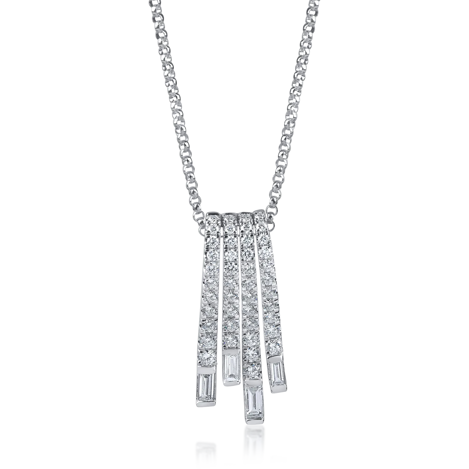 Fehér arany medál nyaklánc 1.2ct gyémántokkal