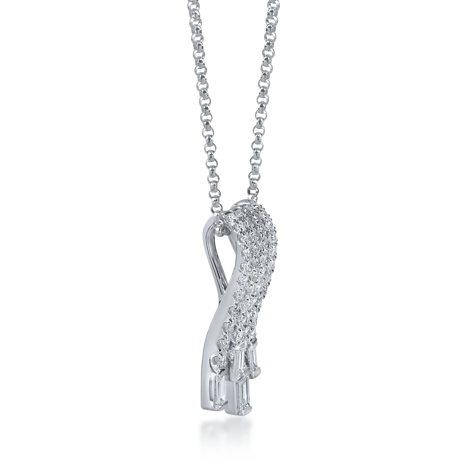 Fehér arany medál nyaklánc 1.2ct gyémántokkal