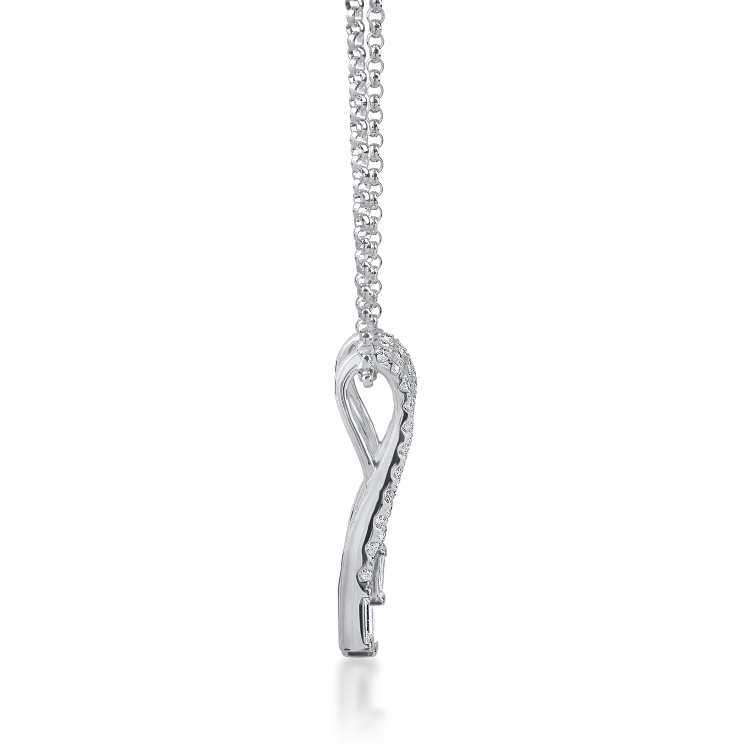 Fehér arany medál nyaklánc 1.2ct gyémántokkal