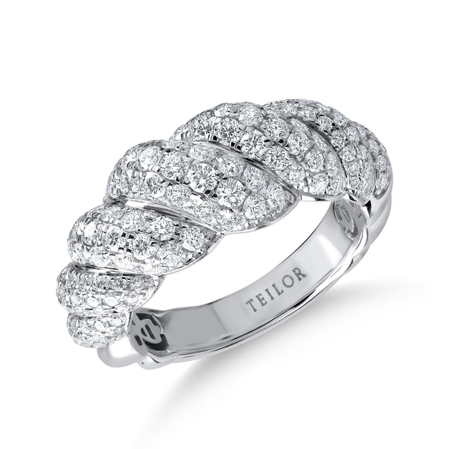 Inel din aur alb cu diamante microsetting de 1.6ct