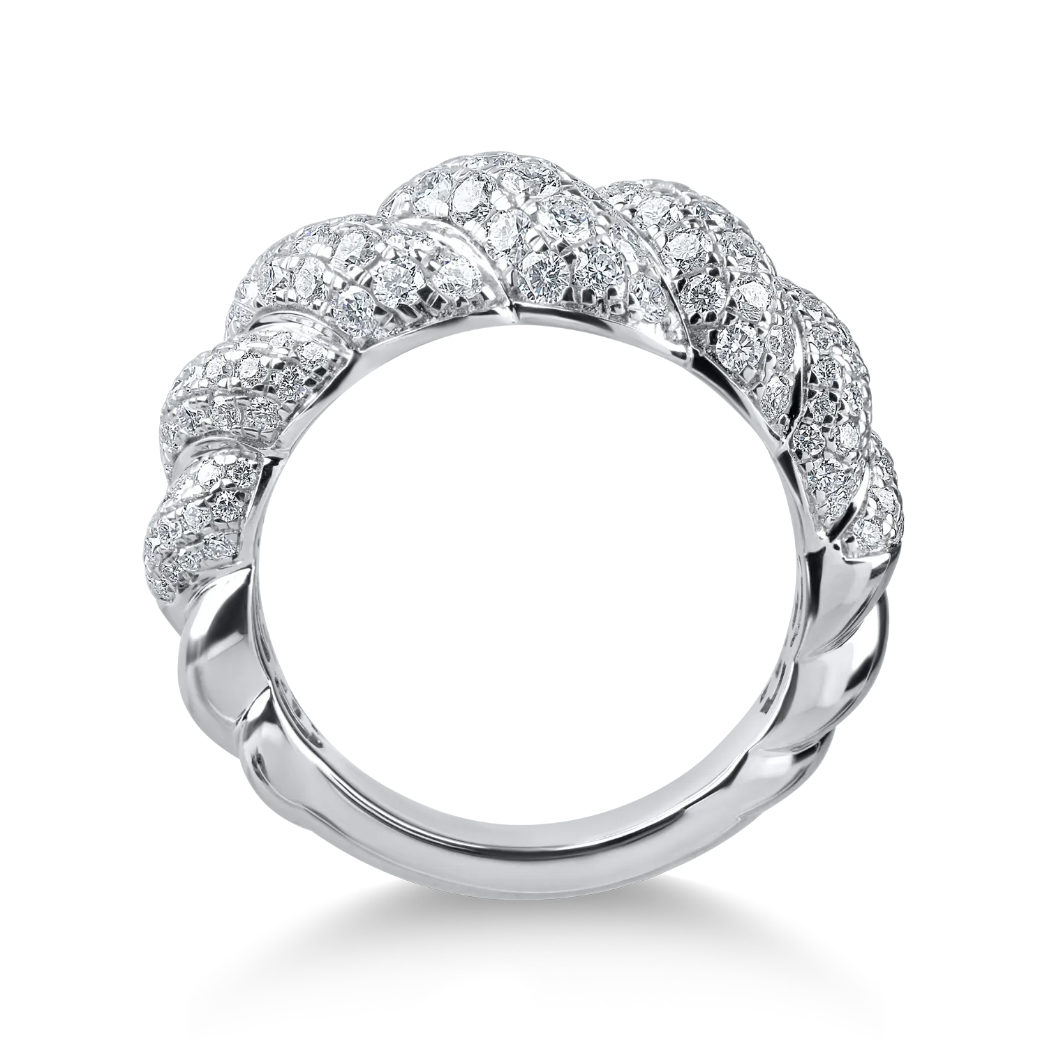 Inel din aur alb cu diamante microsetting de 1.6ct