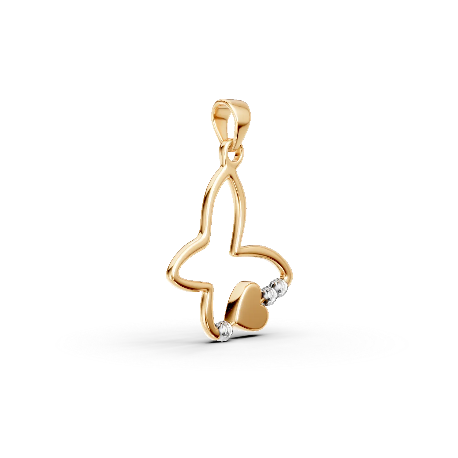 Wisiorek motyl z żółtego złota