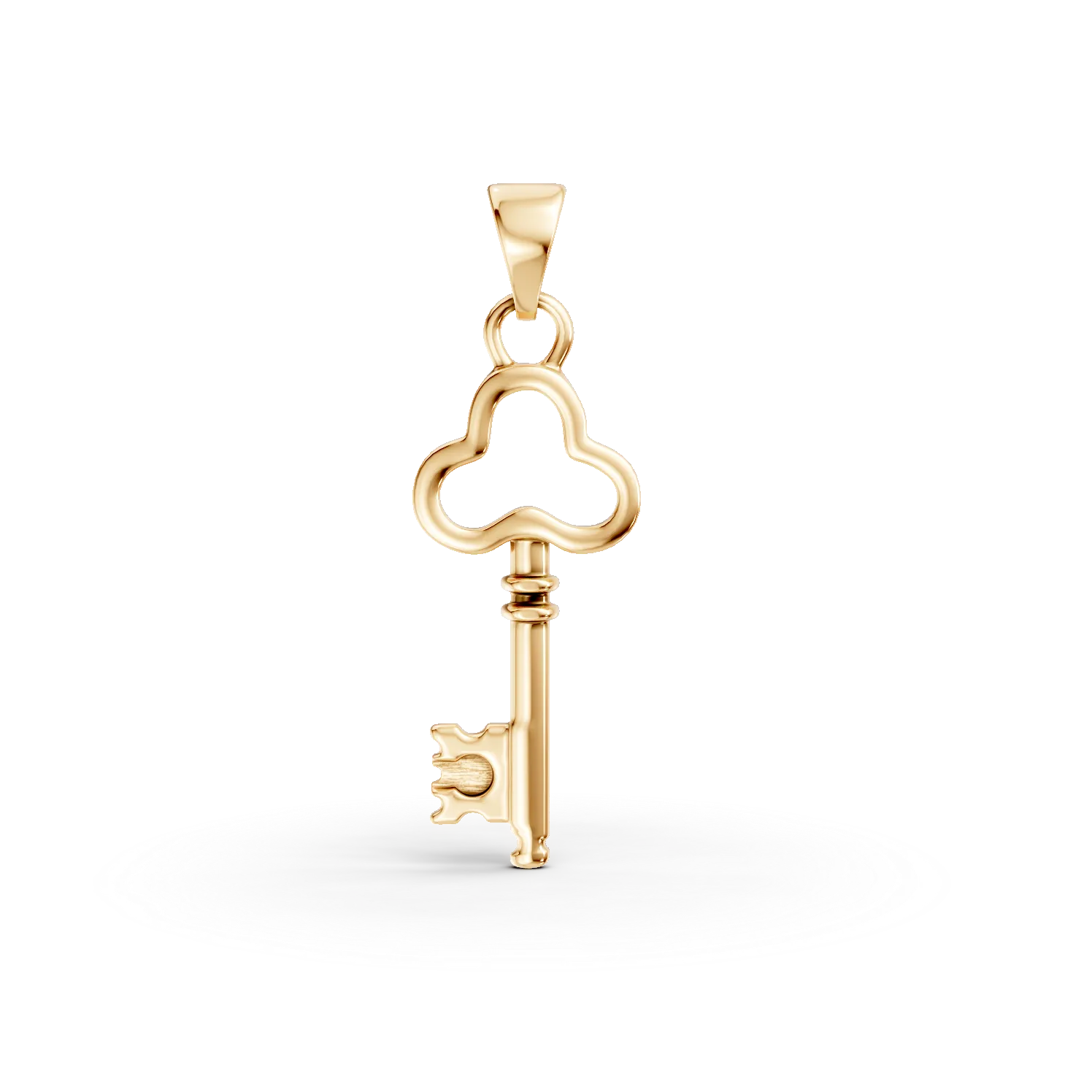 Yellow gold key pendant