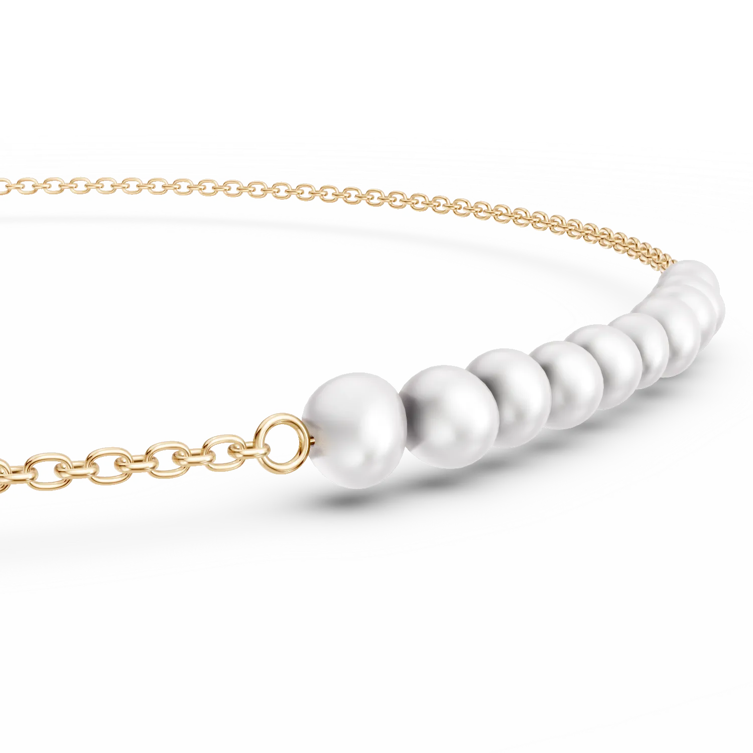 Natural pearls in yellow gold bracelet