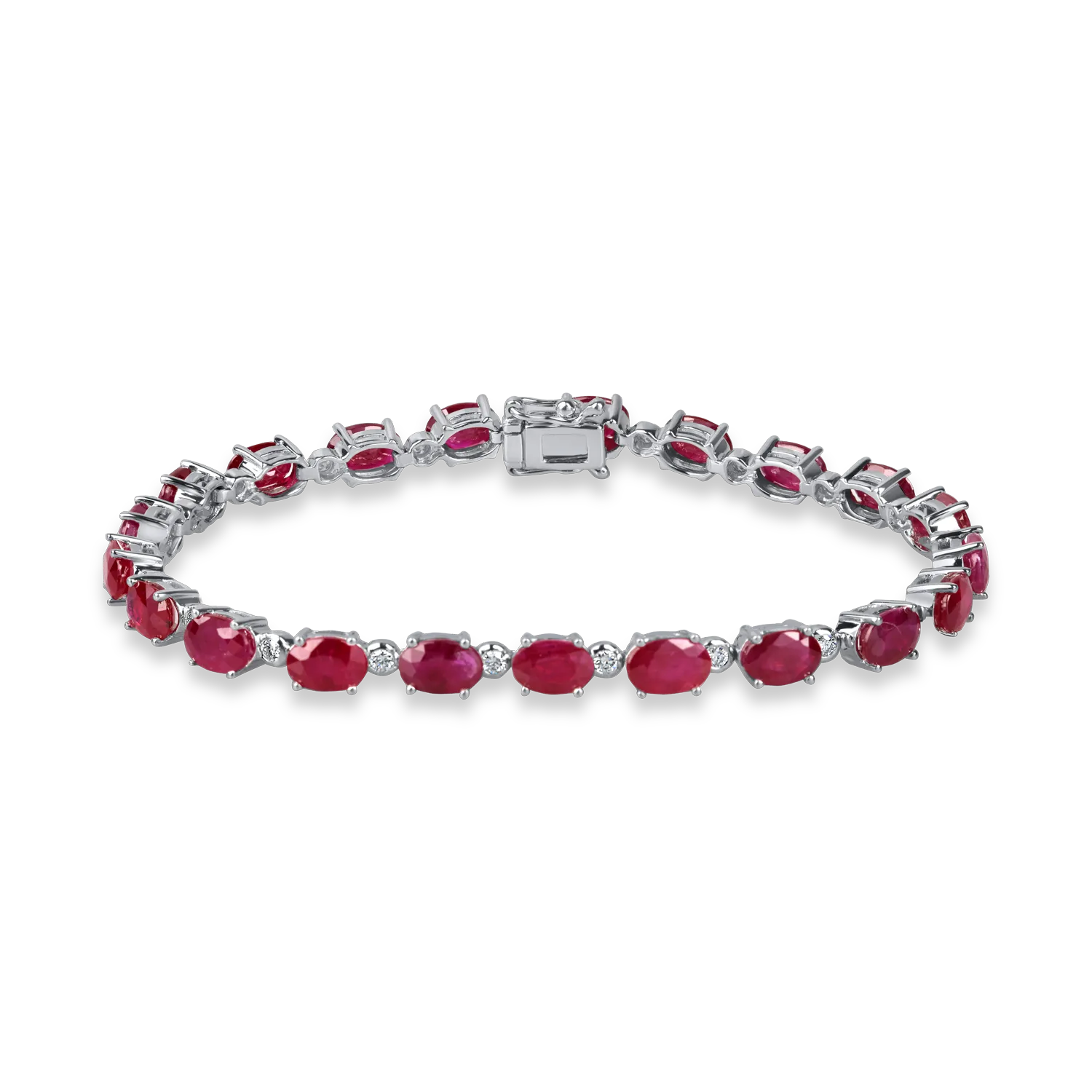 Bratara din aur alb cu rubine de 11.2ct si diamante de 0.3ct