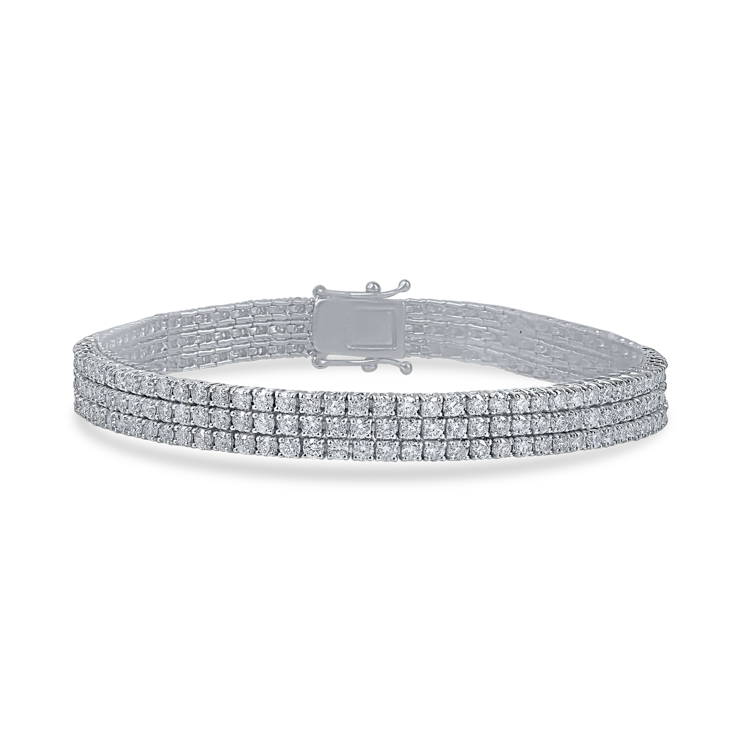Bratara tennis din aur alb cu diamante de 7.4ct