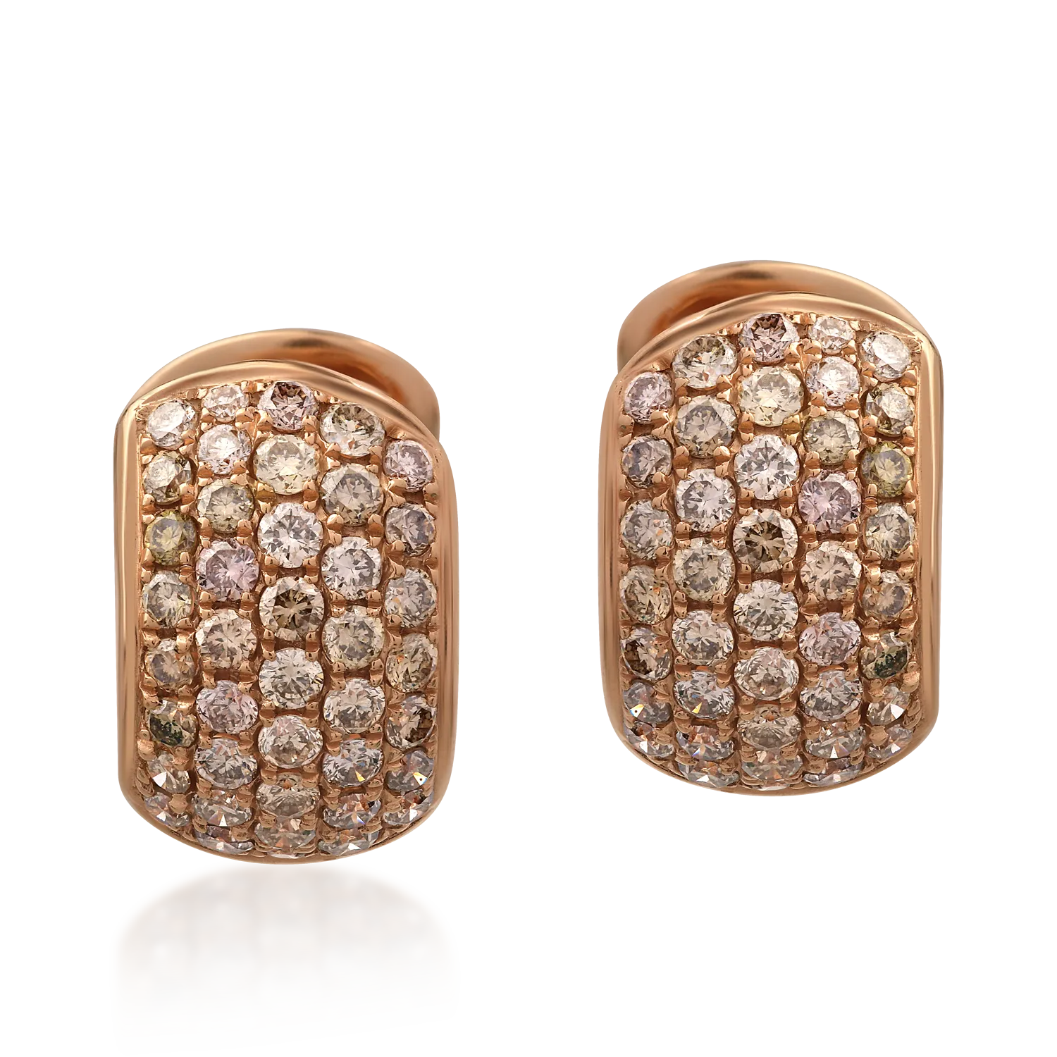 Обеци от 18K розово злато с 0.8ct диаманти-188664