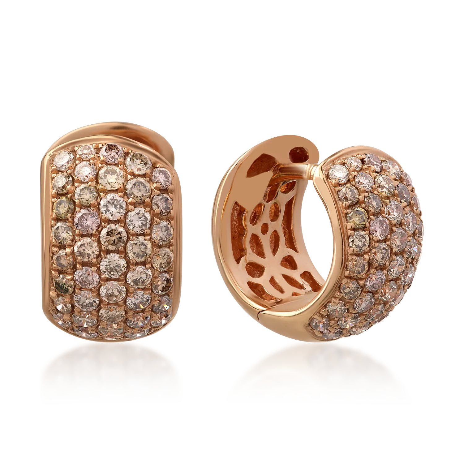 Обеци от 18K розово злато с 0.8ct диаманти