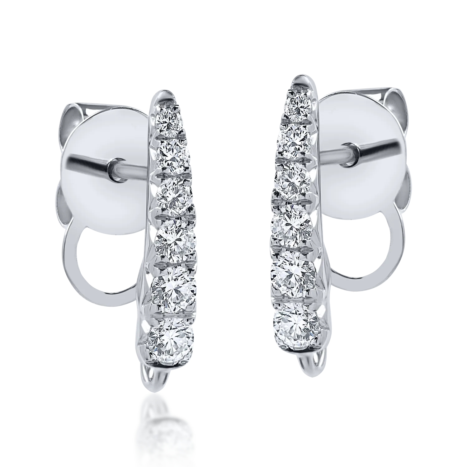 Fehér arany geometriai fülbevalók 2.8ct rubellittel és gyémánttal