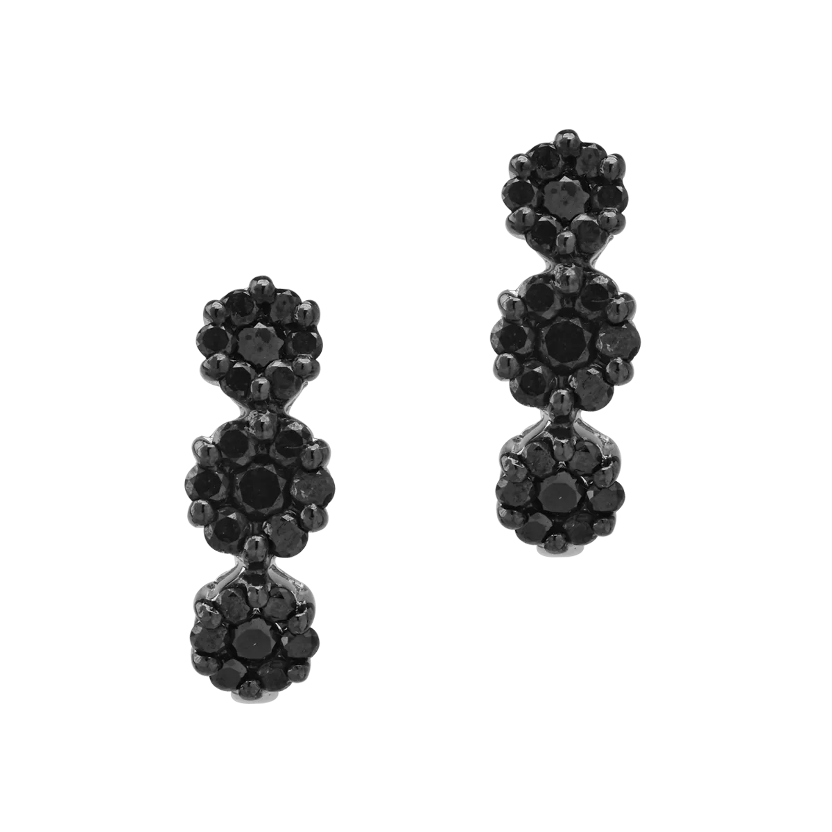 Cercei din aur alb cu diamante negre de 0.93ct