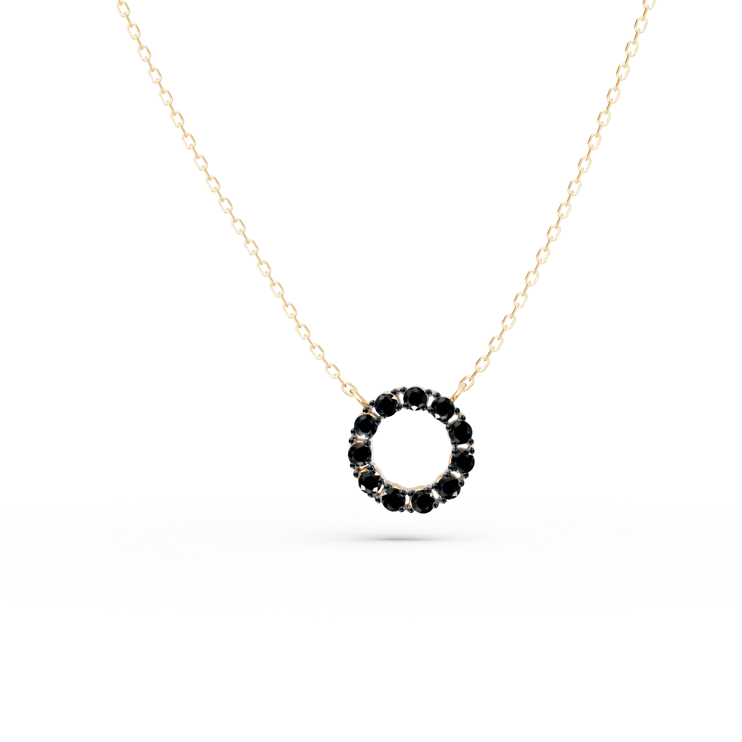 Naszyjnik z żółtego złota z wisiorkiem z czarnymi diamentami o masie 0.1ct-189003