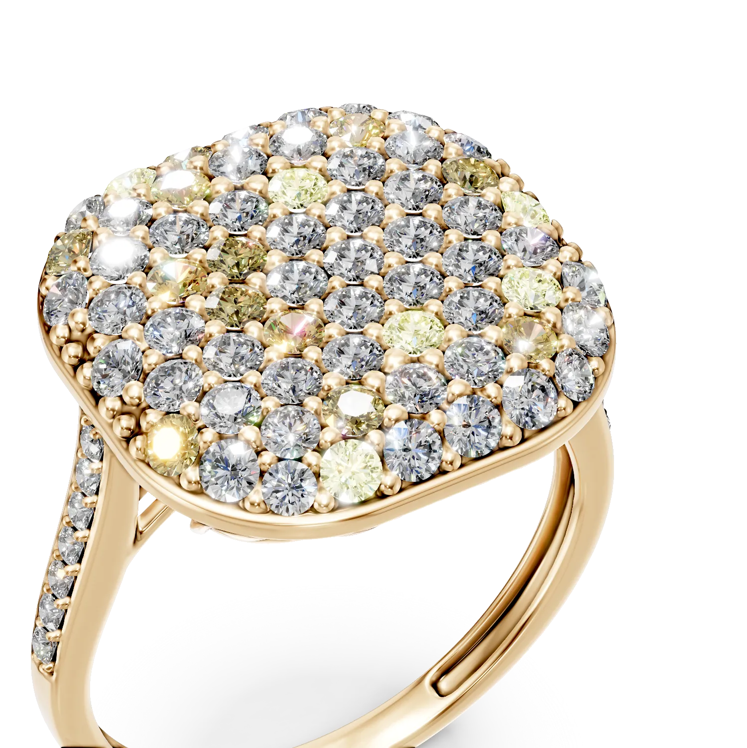 Inel din aur galben cu diamante microsetting de 2.01ct - imagine 4