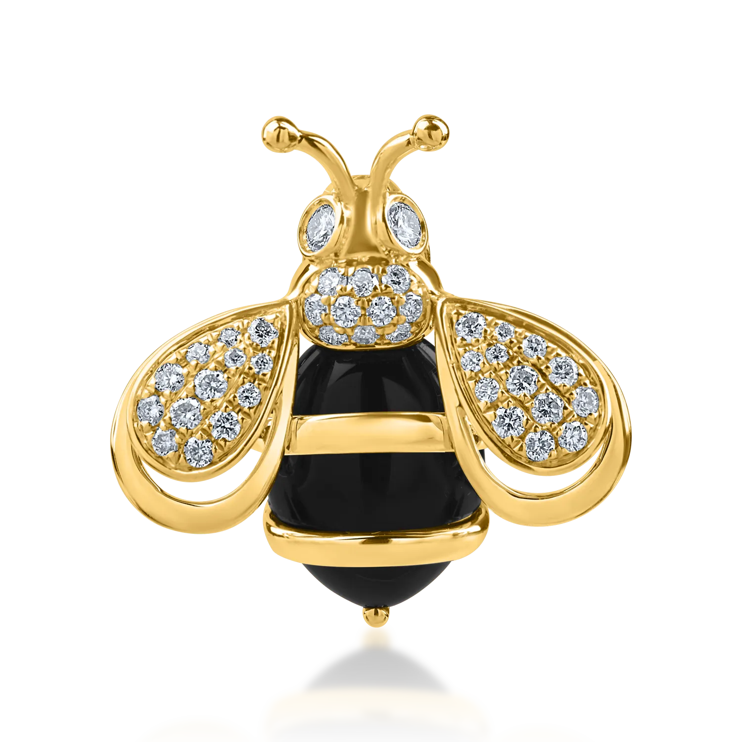 Pandantiv albina din aur galben cu pietre pretioase si semipretioase de 2.66ct