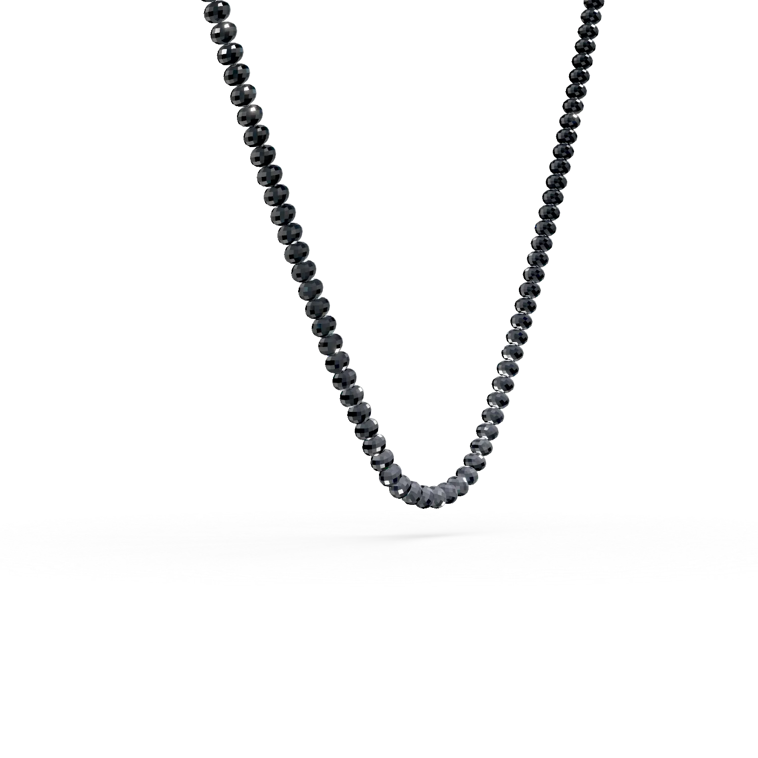 Platina és titán nyaklánc 30ct fekete gyémántokkal