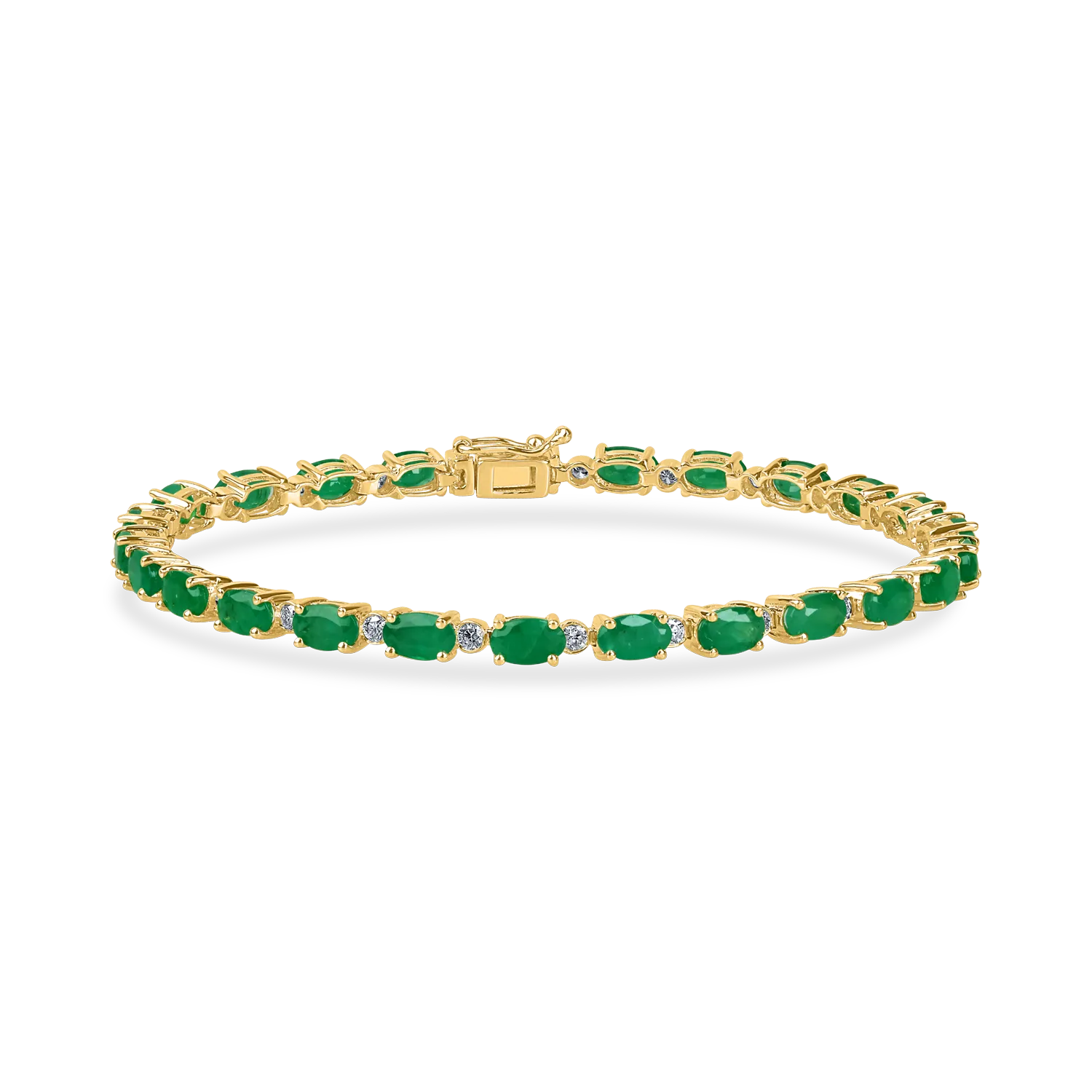 Bratara tennis din aur galben cu smaralde si diamante de 6.46ct-189143