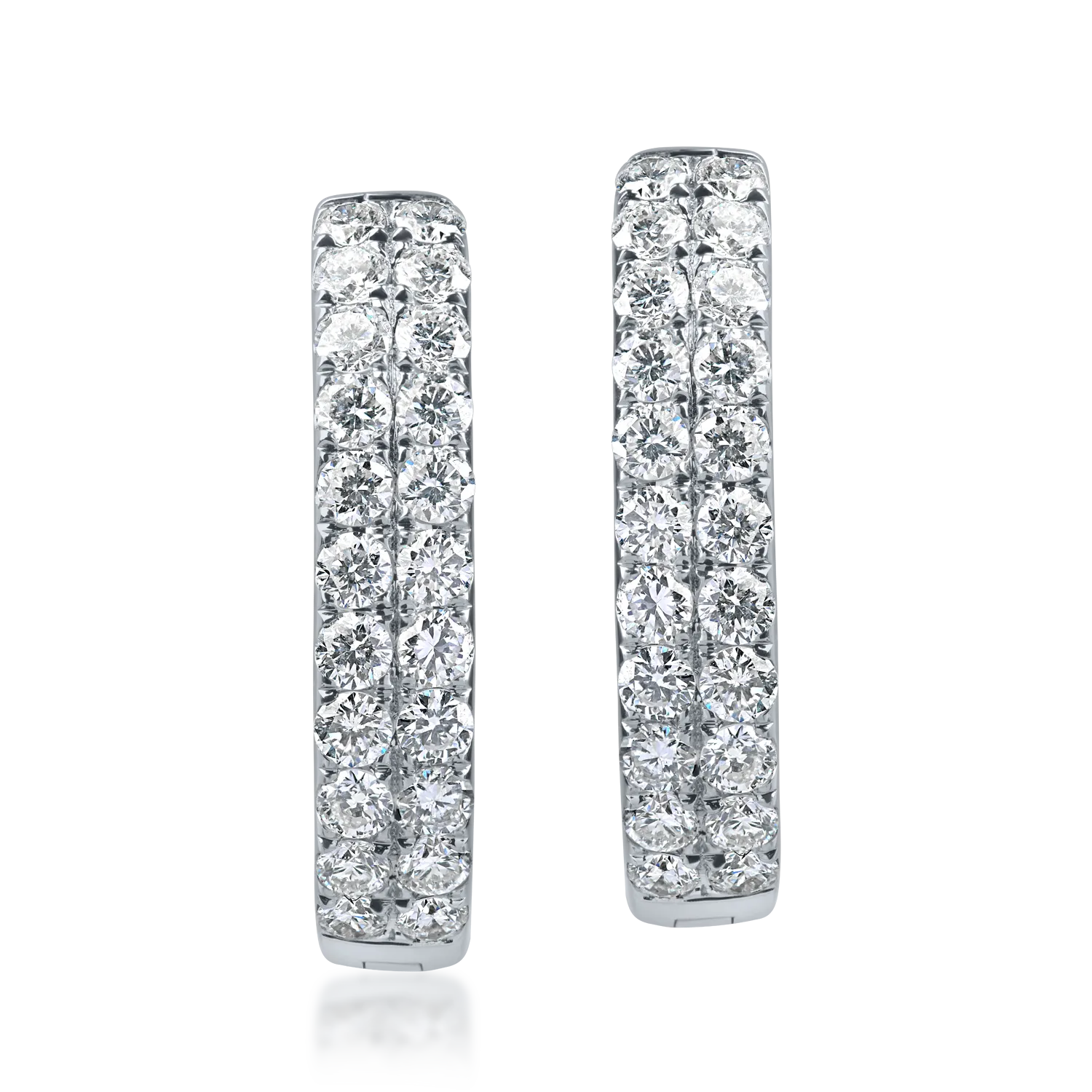 Cercei cu tortite din aur alb cu diamante de 1.99ct - 1 | YEO