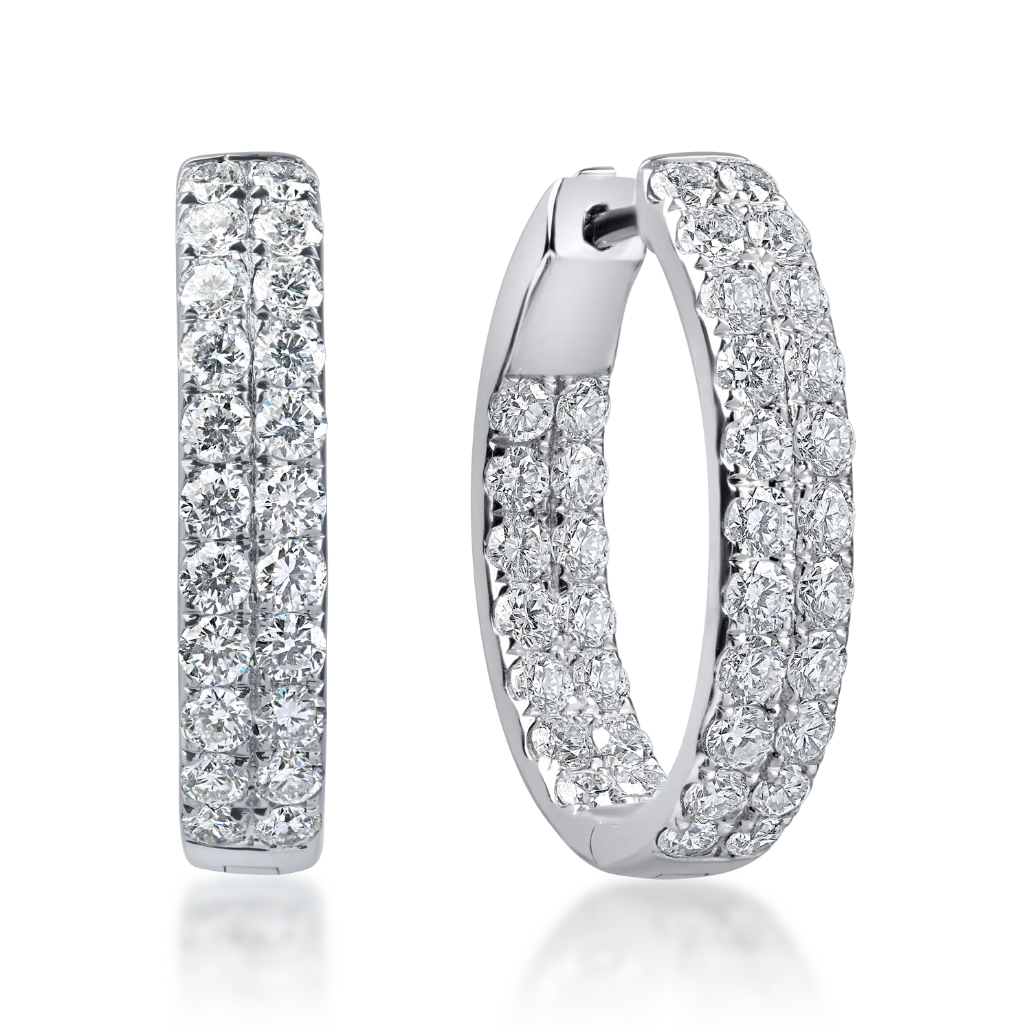 Cercei cu tortite din aur alb cu diamante de 1.99ct