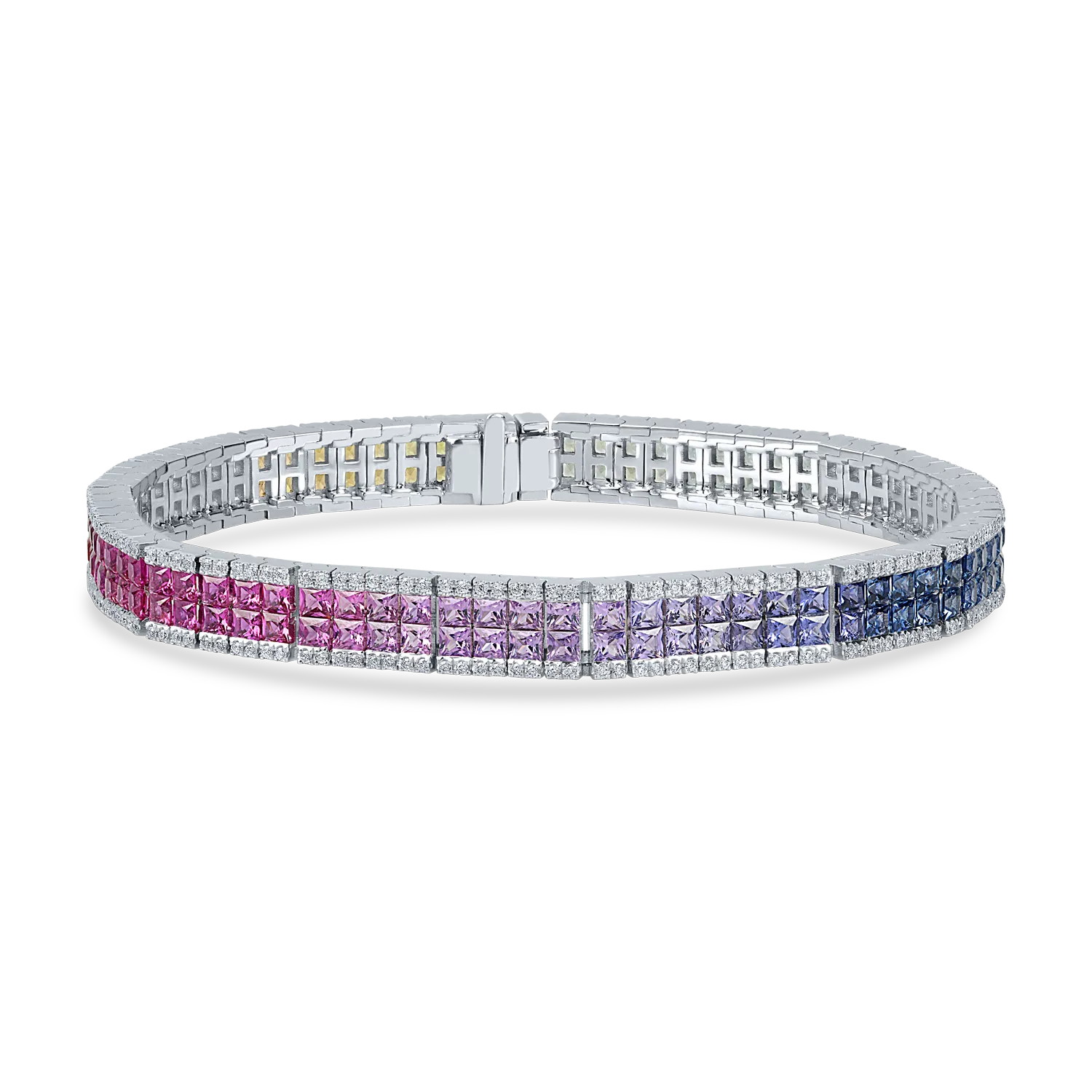 Bratara din aur alb cu safire multicolore si diamante de 8.9ct-189383