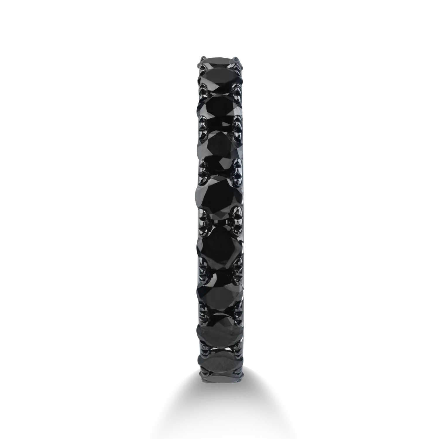 Пръстен половин вечност от бяло злато с черни диаманти 0.89кт