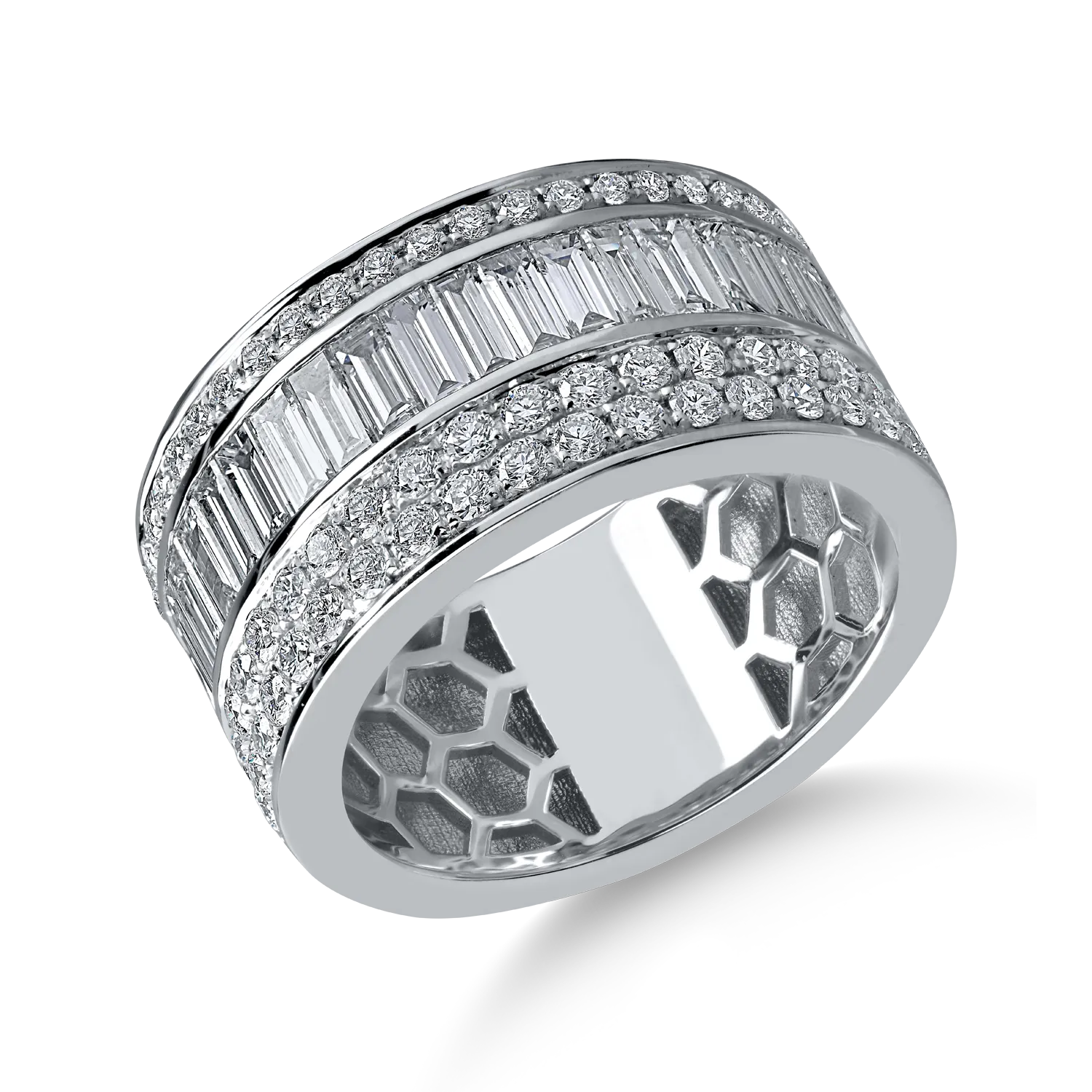Inel din aur alb cu diamante microsetting de 2.2ct