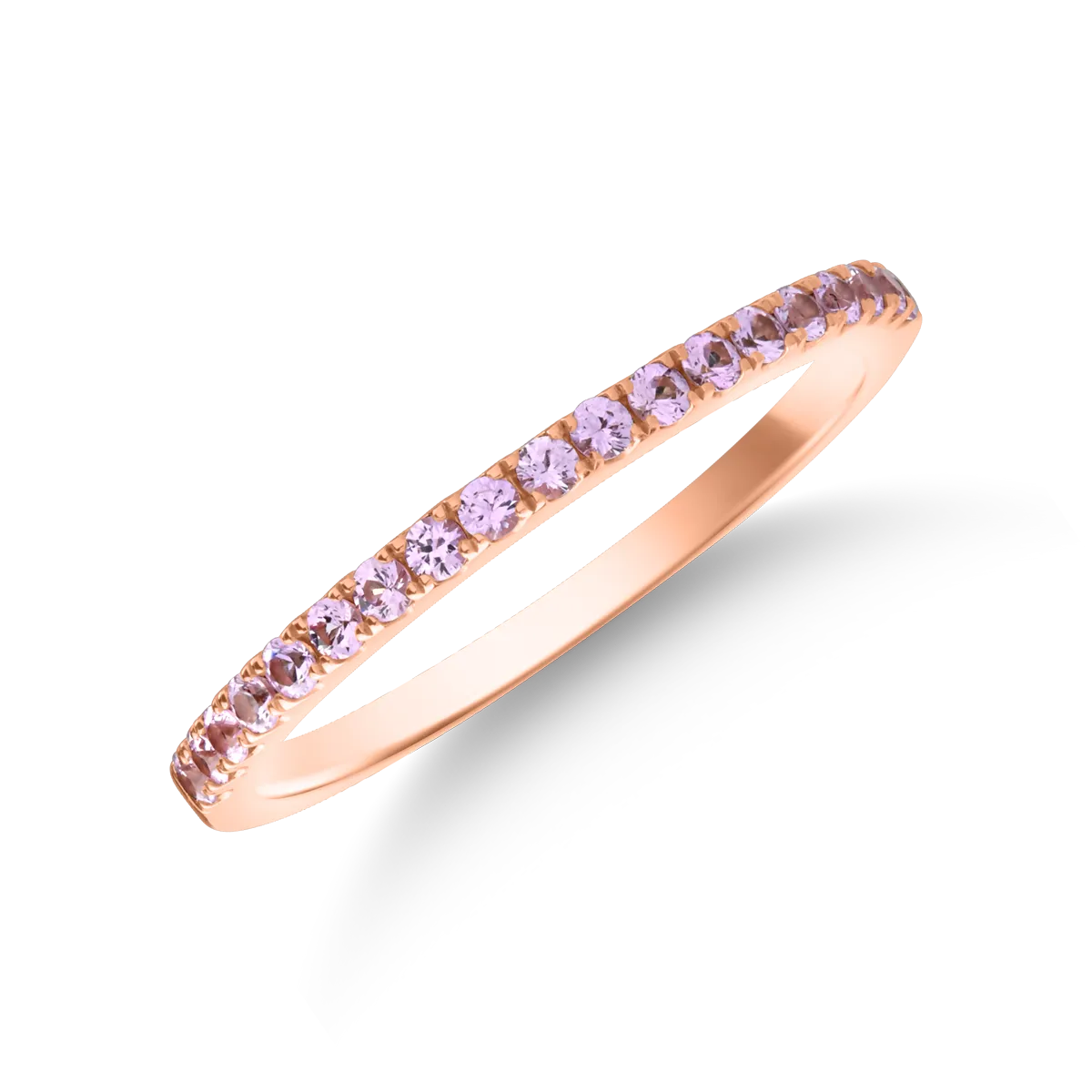 Пръстен от розово злато с 0.2кт розови сапфири и 0.05кт диаманти-189531