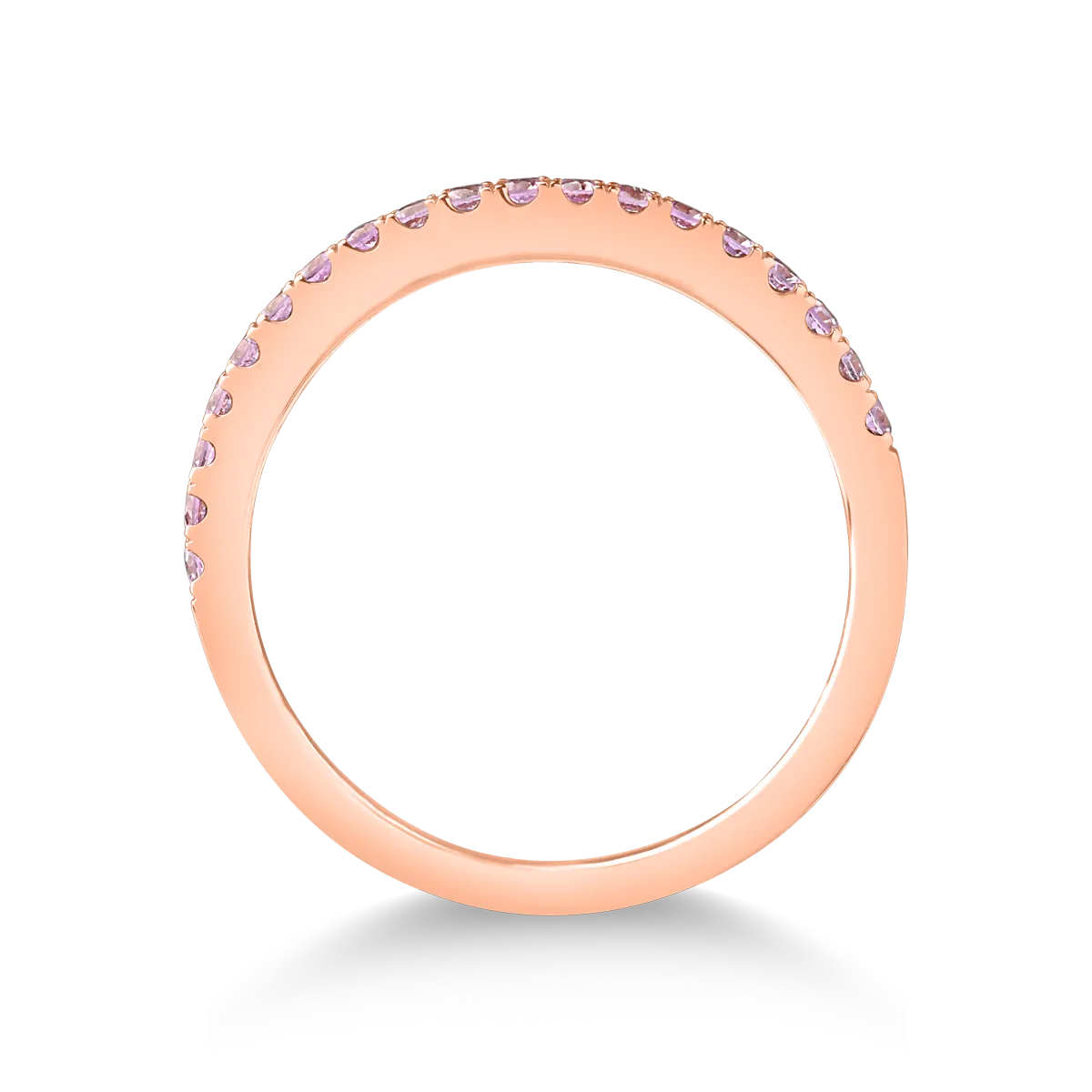 Пръстен от розово злато с 0.2кт розови сапфири и 0.05кт диаманти