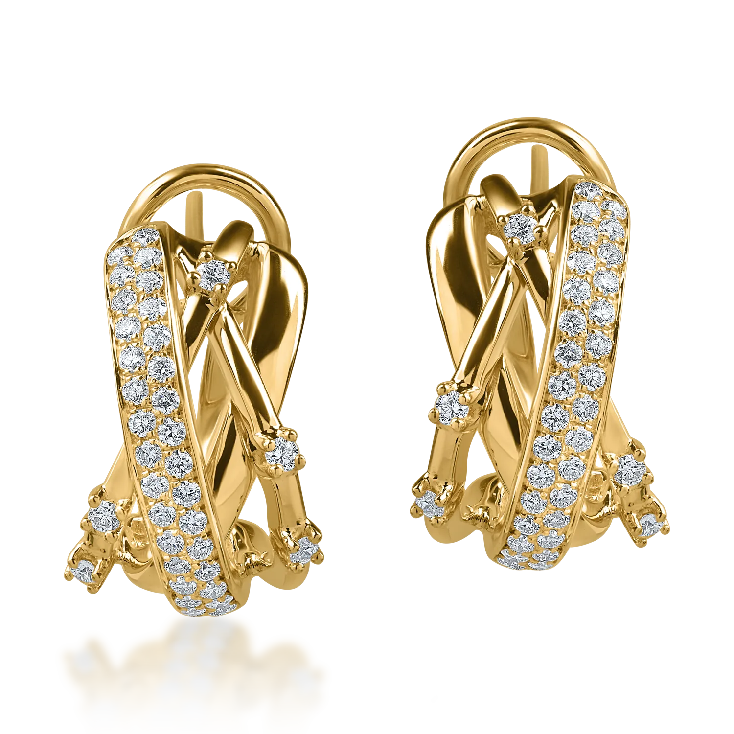 Cercei din aur galben cu diamante de 0.6ct - 1 | YEO