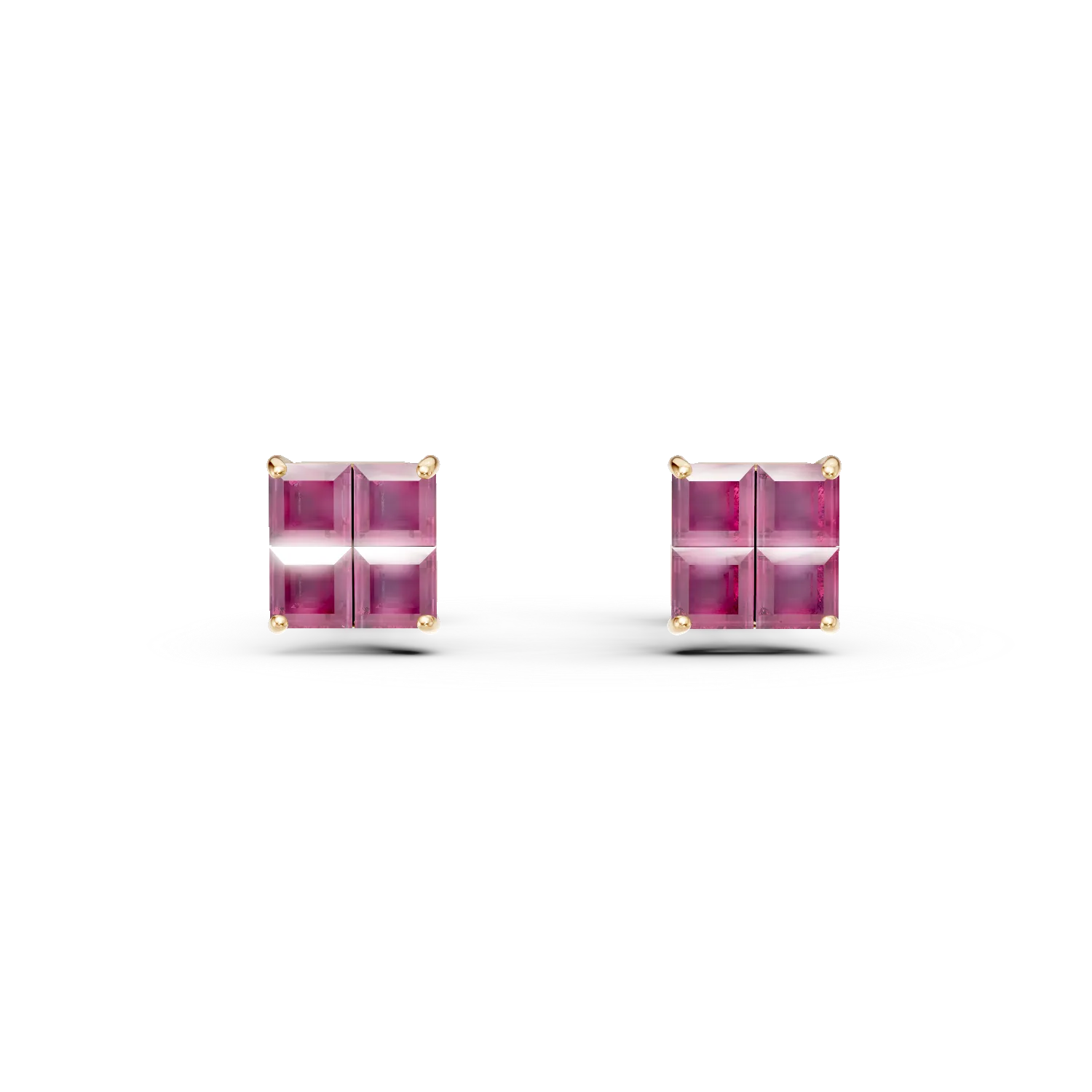 Fehér arany stekker fülbevaló 0.8ct princess rubinokkal-189555