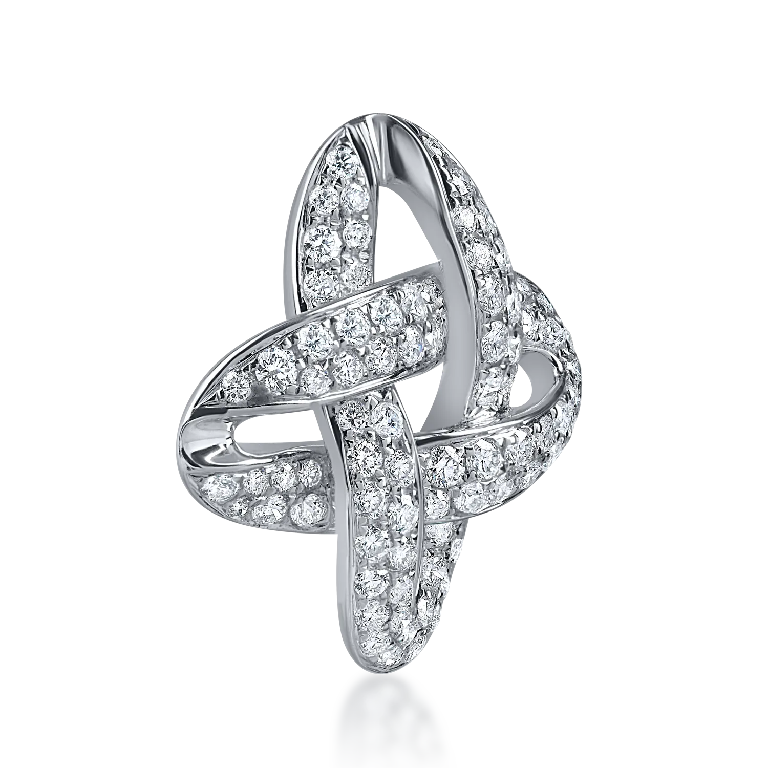 Pandantiv geometric din aur alb cu diamante de 0.8ct