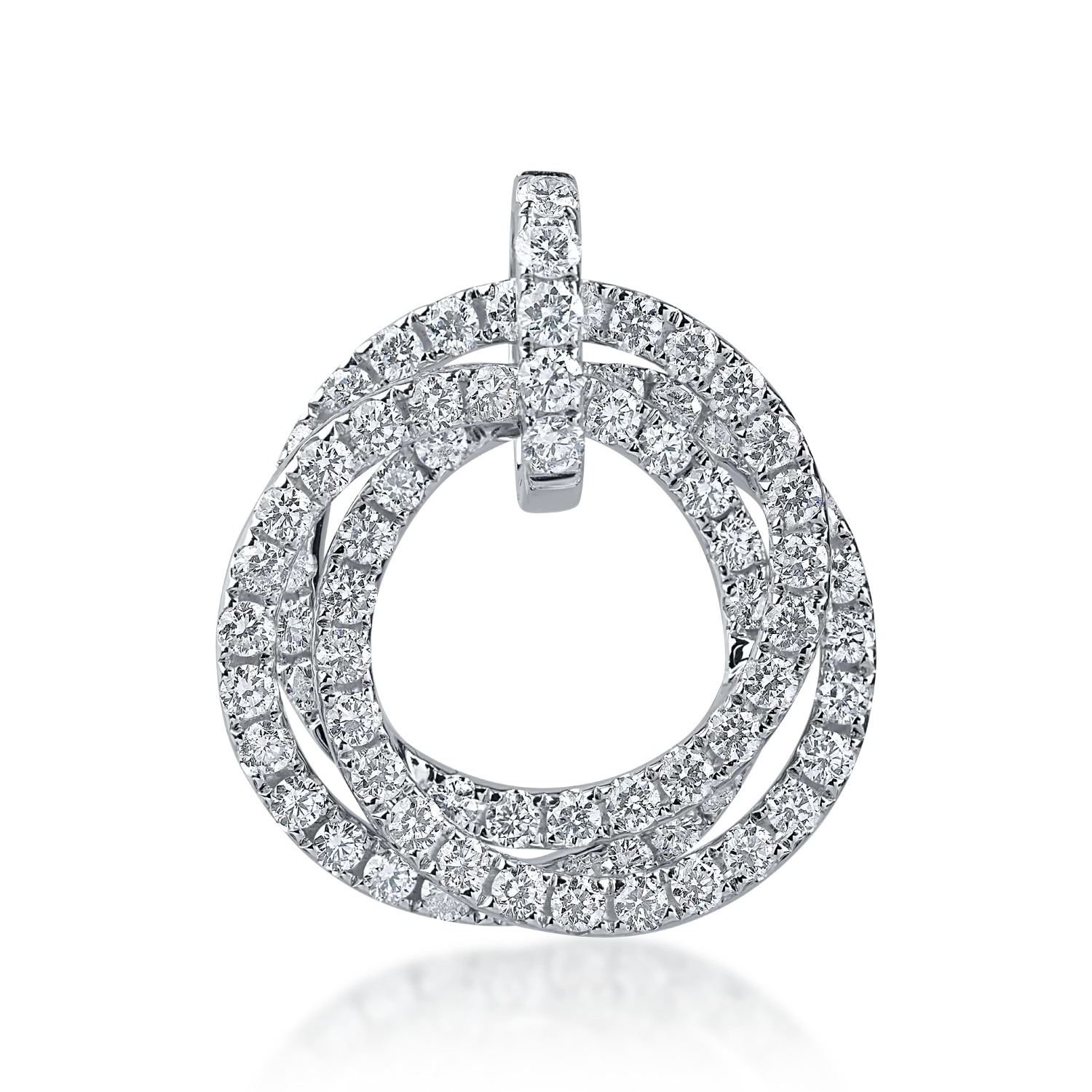 Pandantiv geometric din aur alb cu diamante de 0.9ct