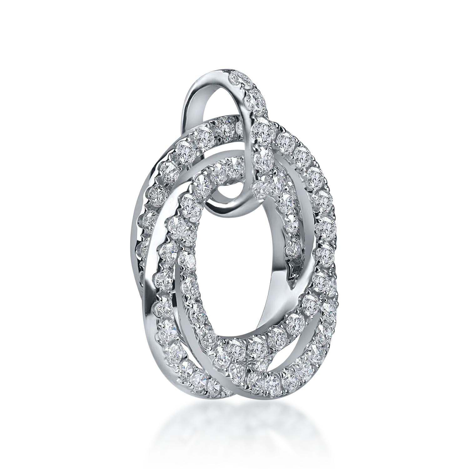 Fehérarany geometrikus medál 0.9ct gyémántokkal