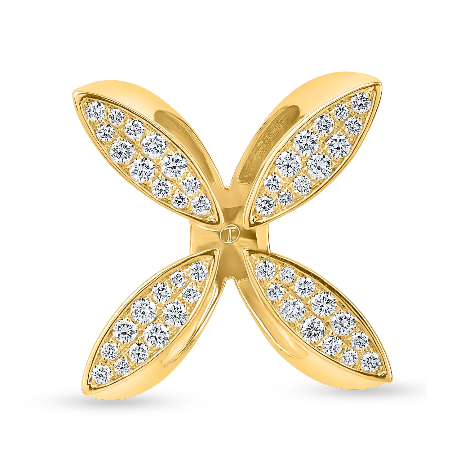 Inel geometric din aur galben cu diamante de 0.6ct