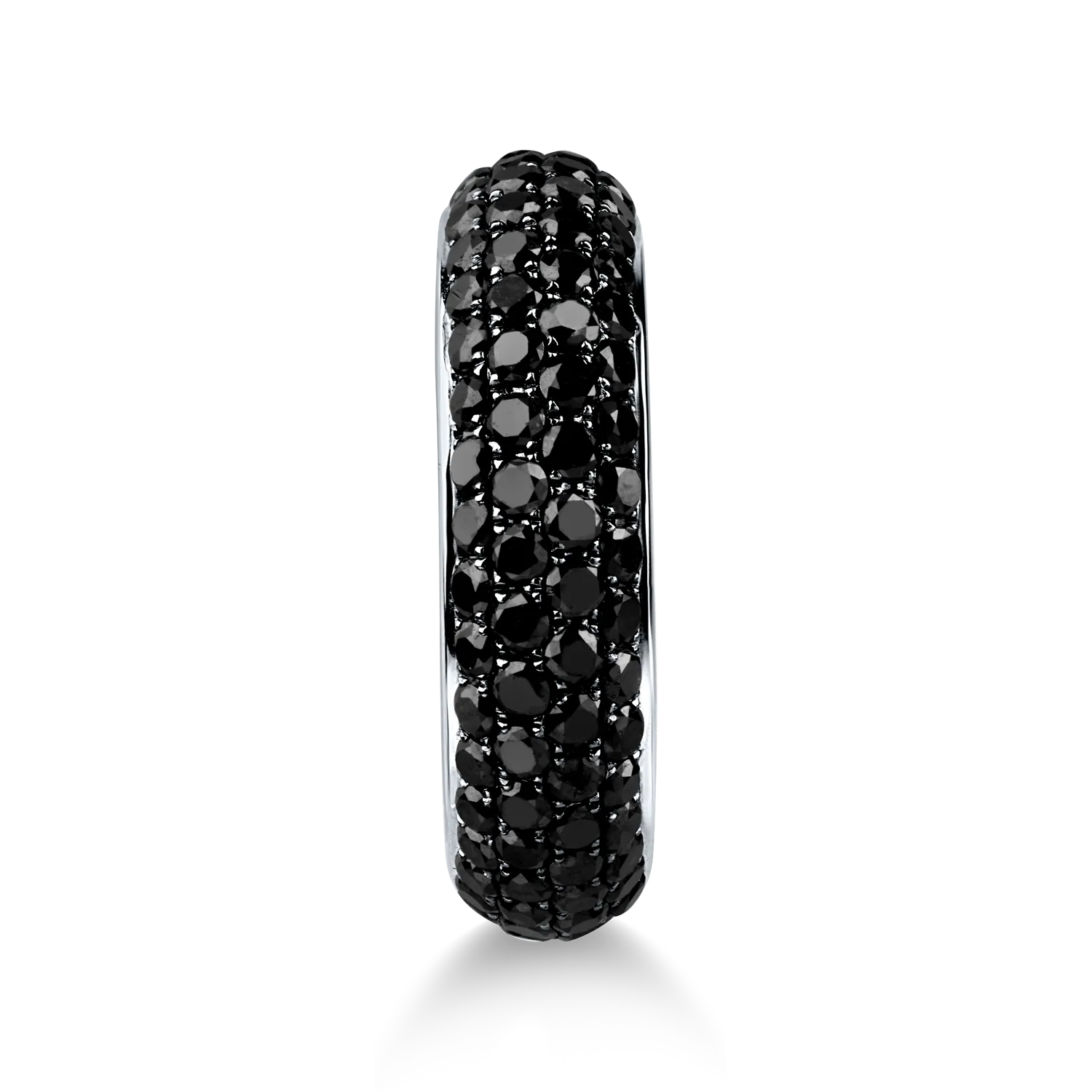 Inel semieternity din aur alb cu diamante negre de 1.6ct - imagine 2