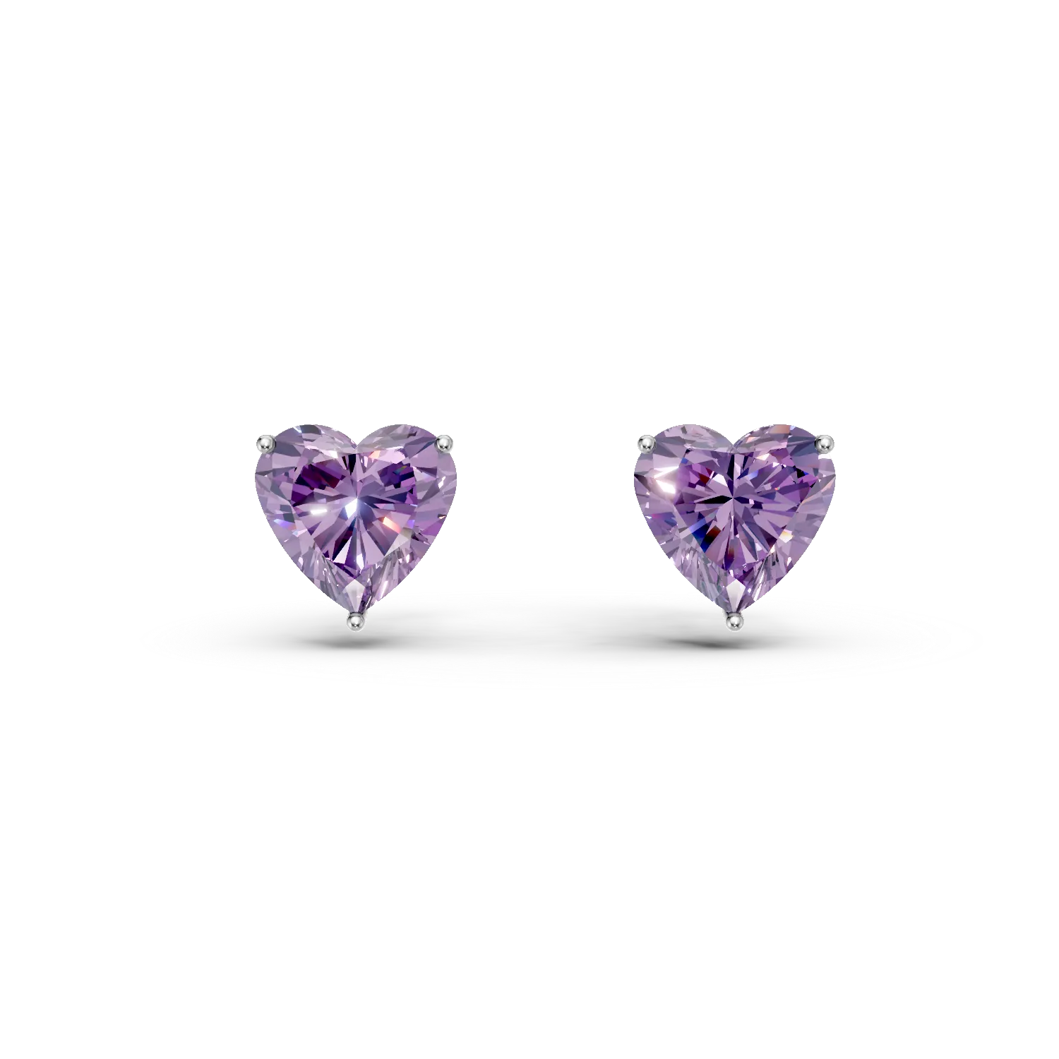 Обеци от бяло злато 14K с аметисти 2.4ct-189673