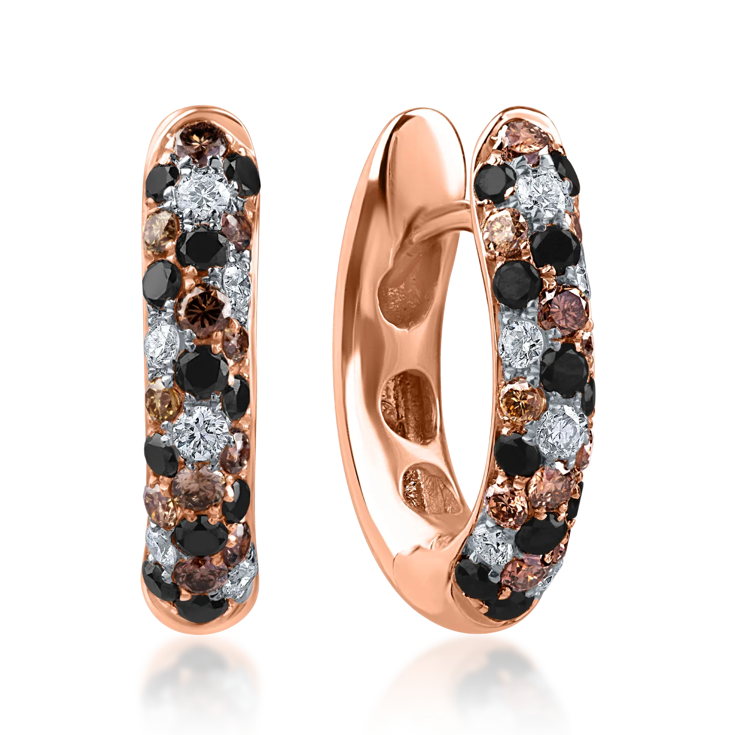 Cercei hoop din aur roz cu diamante de 0.6ct