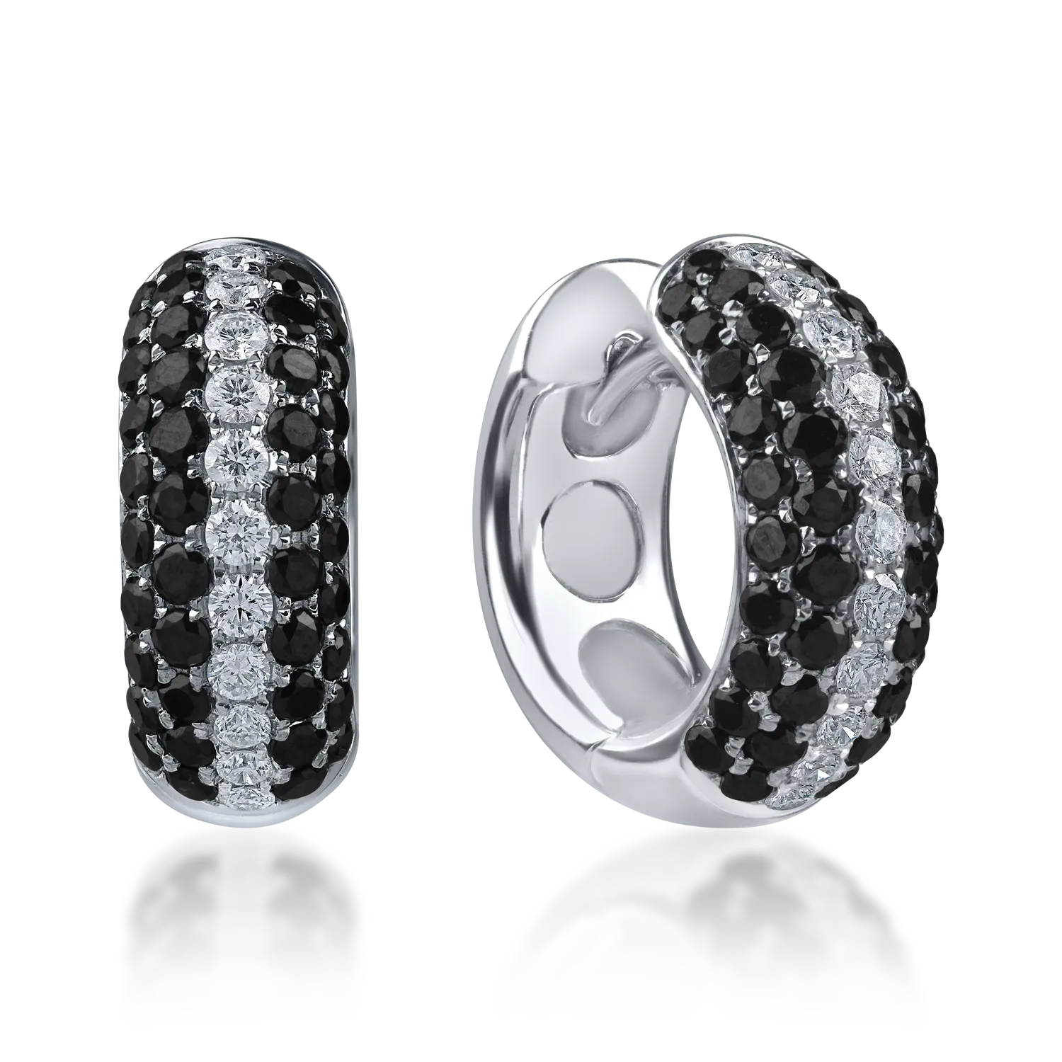 Cercei hoop din aur alb cu diamante de 1.8ct