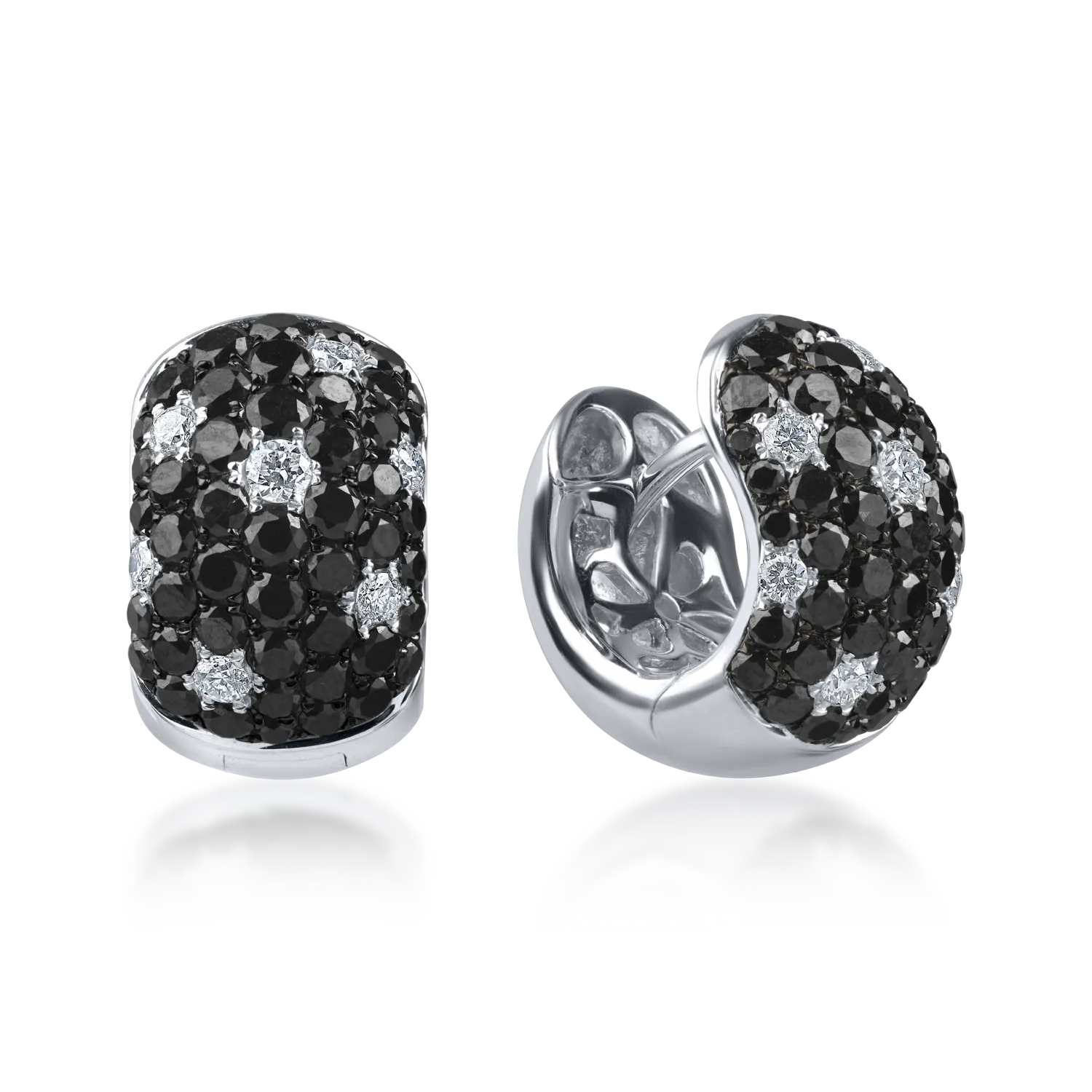 Fehér arany karika fülbevaló 1.6ct gyémánttal