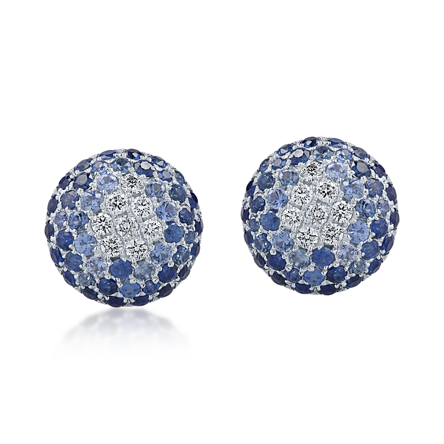 White gold earrings with 1.2ct sapphires and 0.1ct diamonds-189747