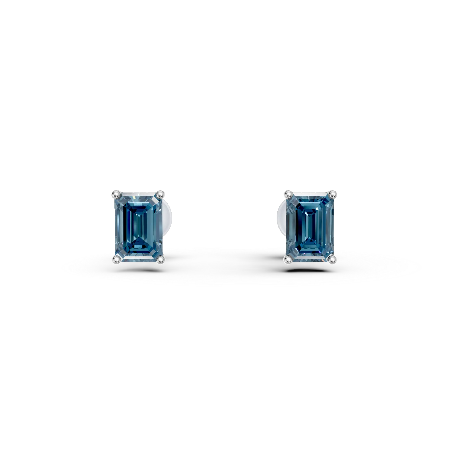 Cercei din platina cu topaze london blue octogonale de 1.5ct
