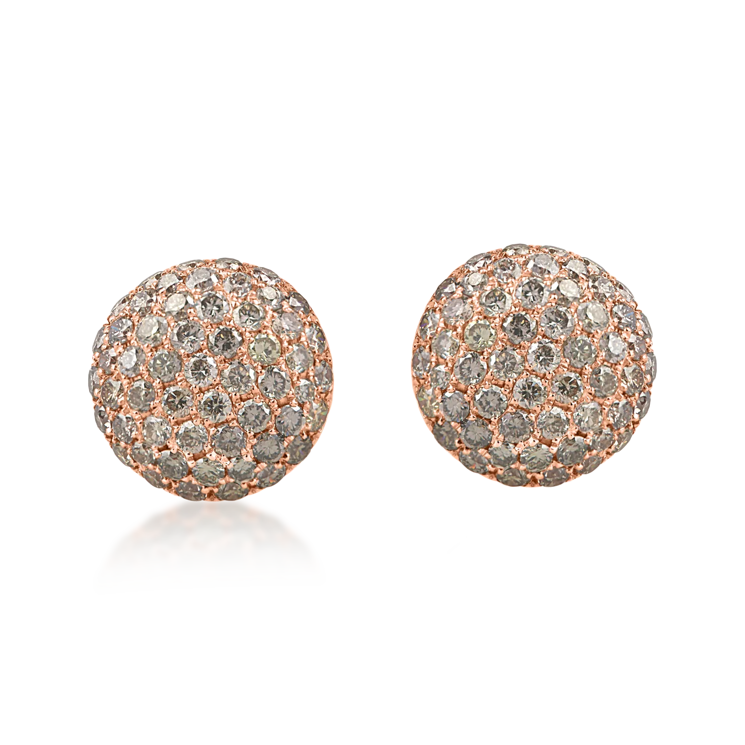 Rose gold stud earrings with 1.2ct brown diamonds-189753