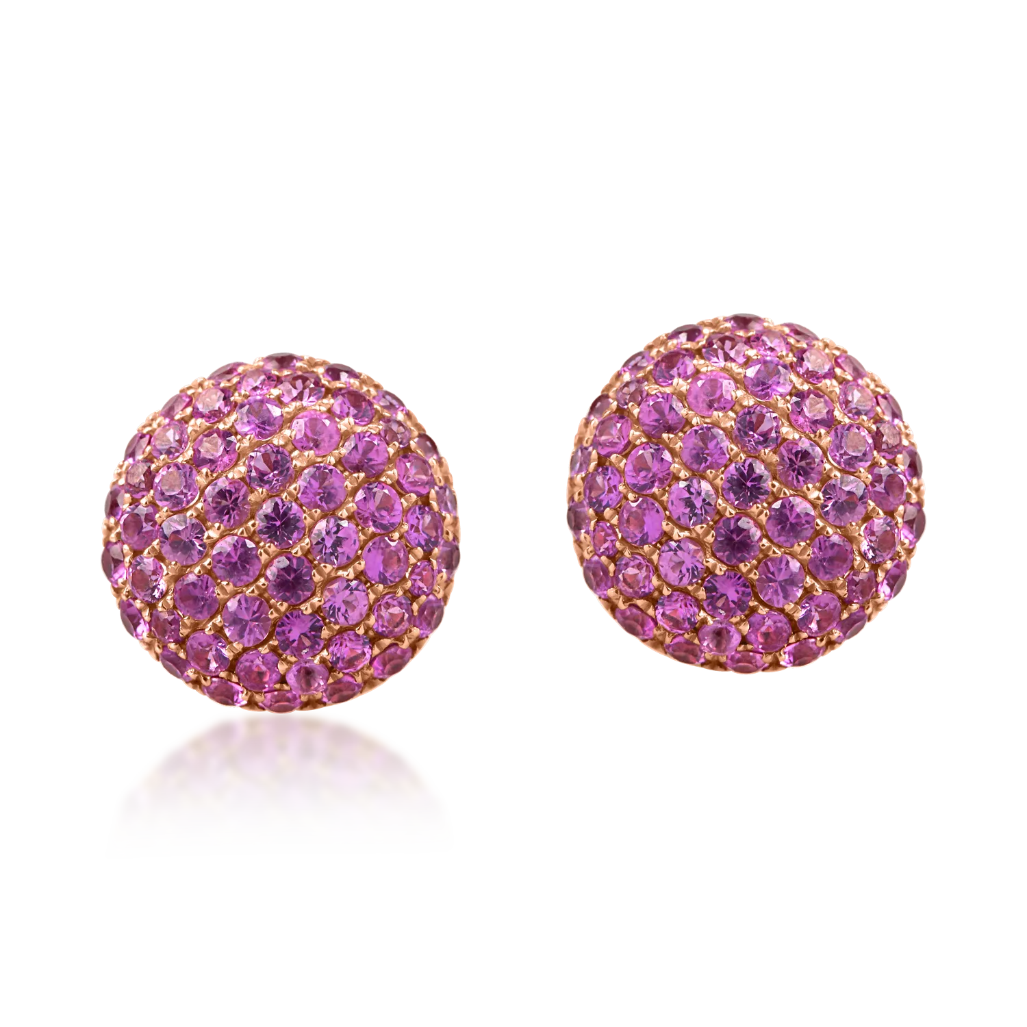 Cercei stud din aur roz cu safire roz de 1.4ct-189755