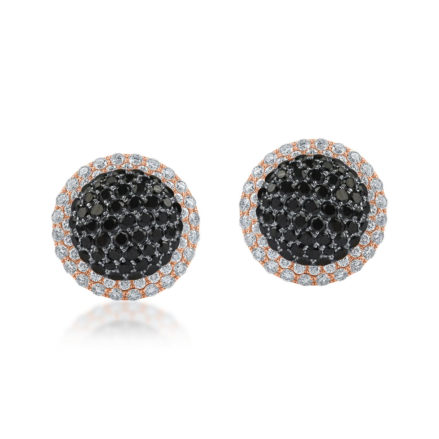 Cercei stud din aur alb-roz cu diamante de 2.7ct-189759