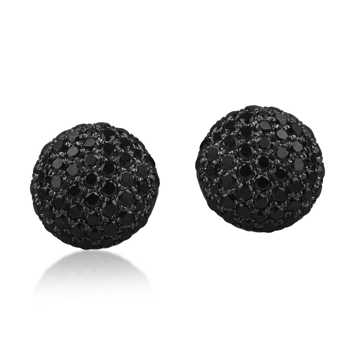 White gold earrings with 2.3ct black and clear diamonds