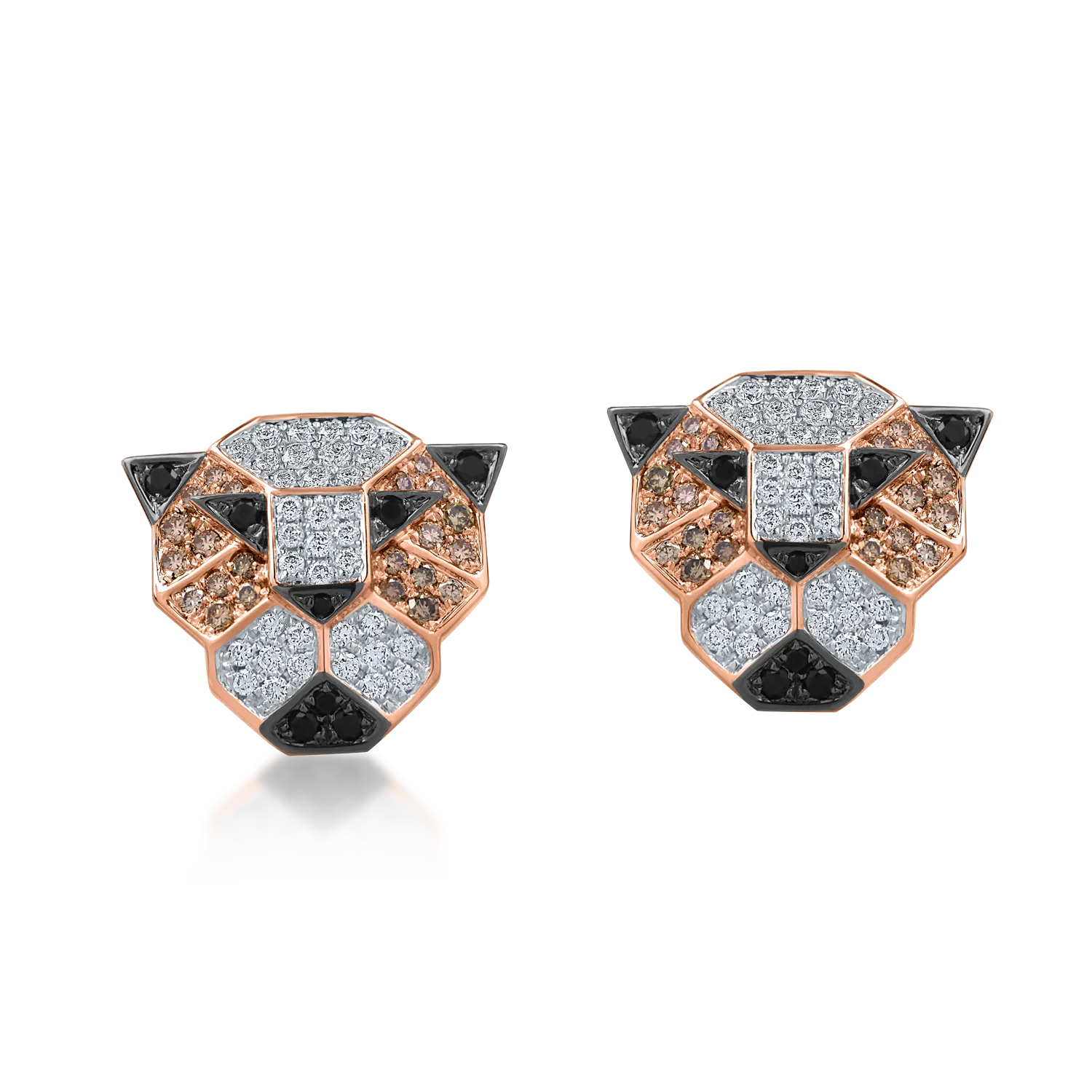 Rose gold panther earrings with 1ct diamonds-189774