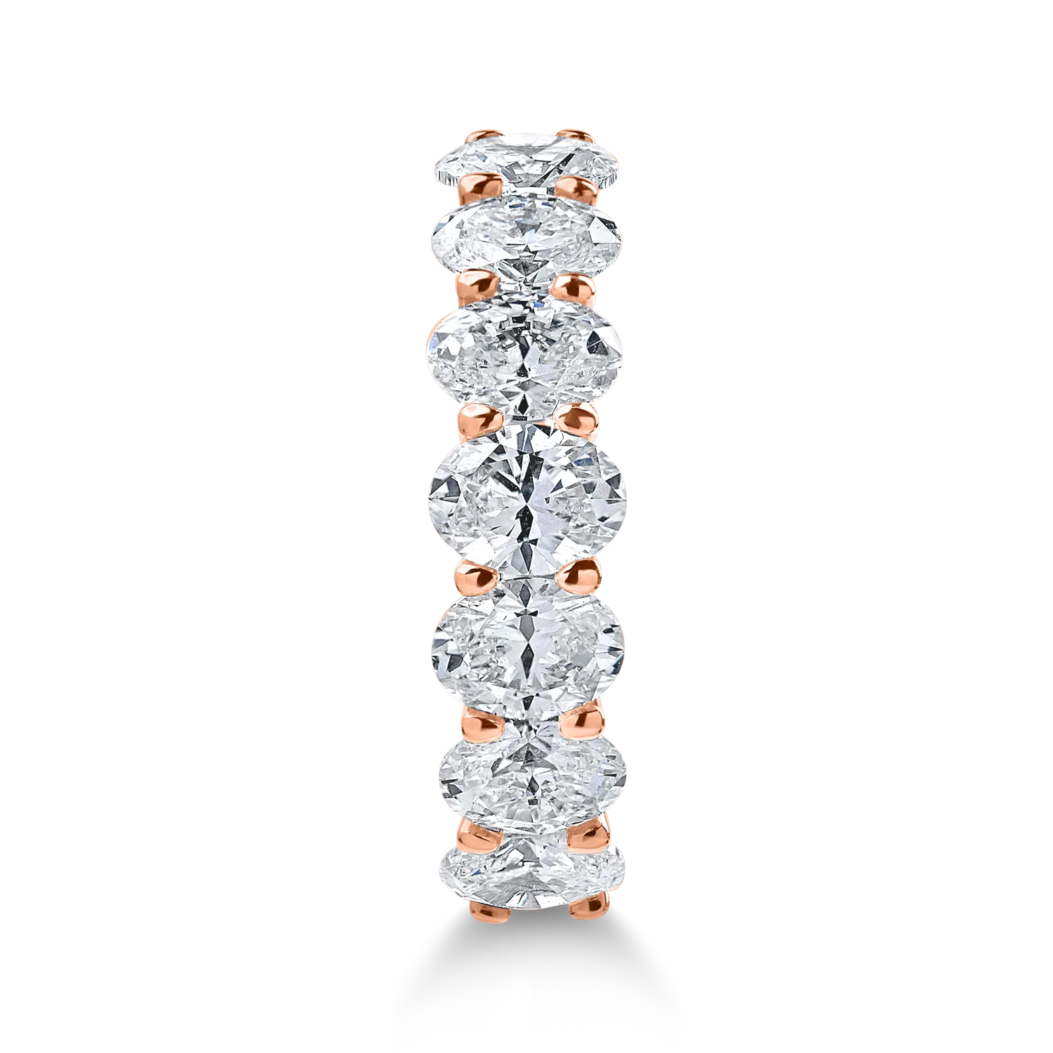 Inel semi eternity din aur roz cu diamante oval de 2.2ct