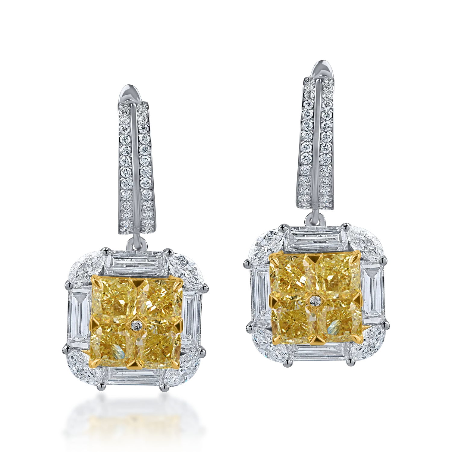 Cercei din aur alb-galben cu diamante de 6.1ct-189842