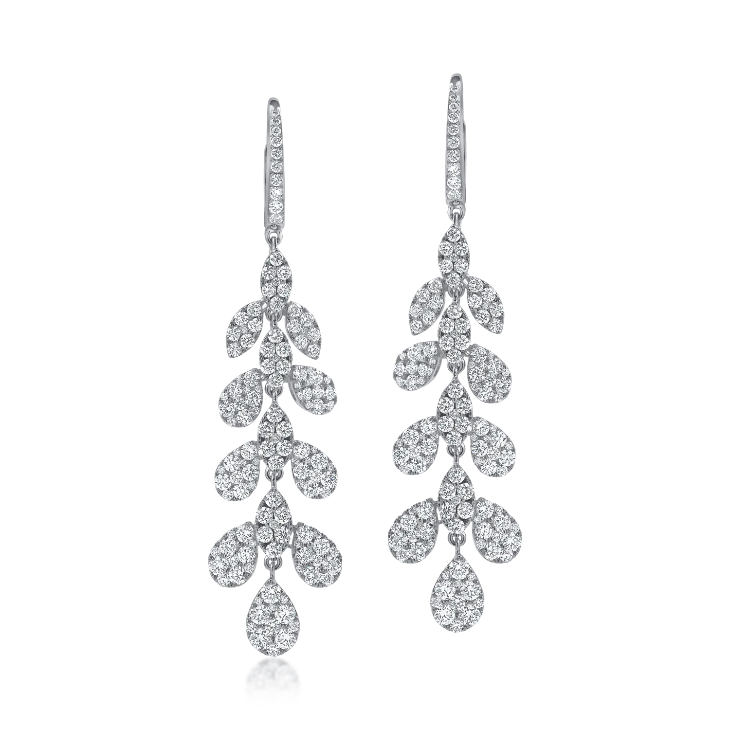 Cercei lungi din aur alb cu diamante de 3.6ct-189848