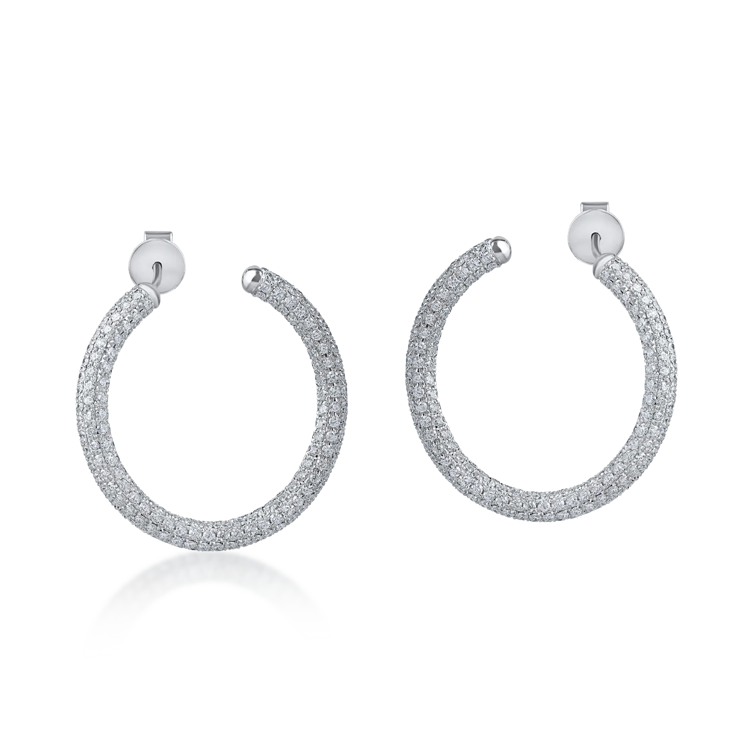 Cercei din aur alb cu diamante microsetting de 4.4ct - 1 | YEO