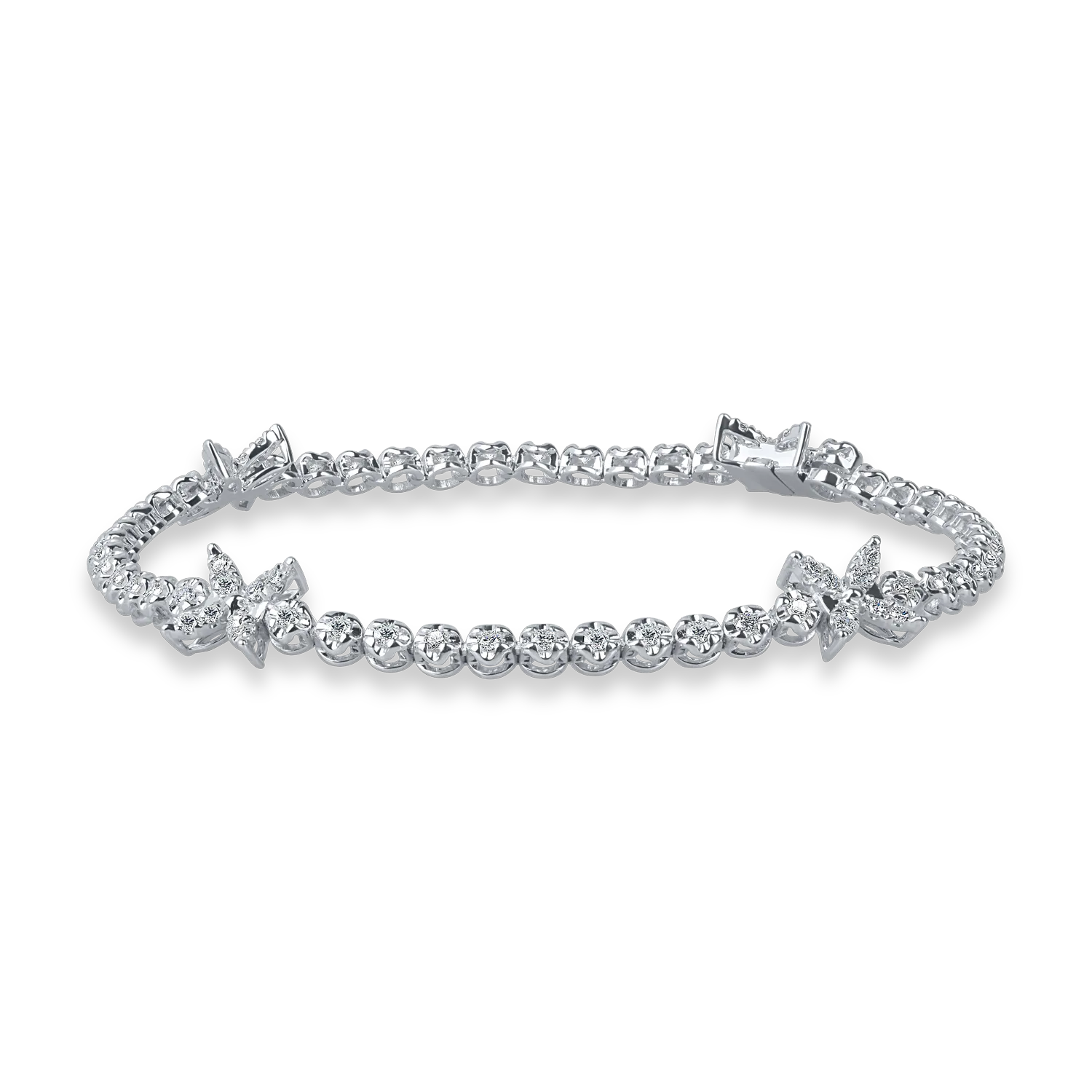 Bratara cu pandantive din aur alb cu diamante de 1.07ct