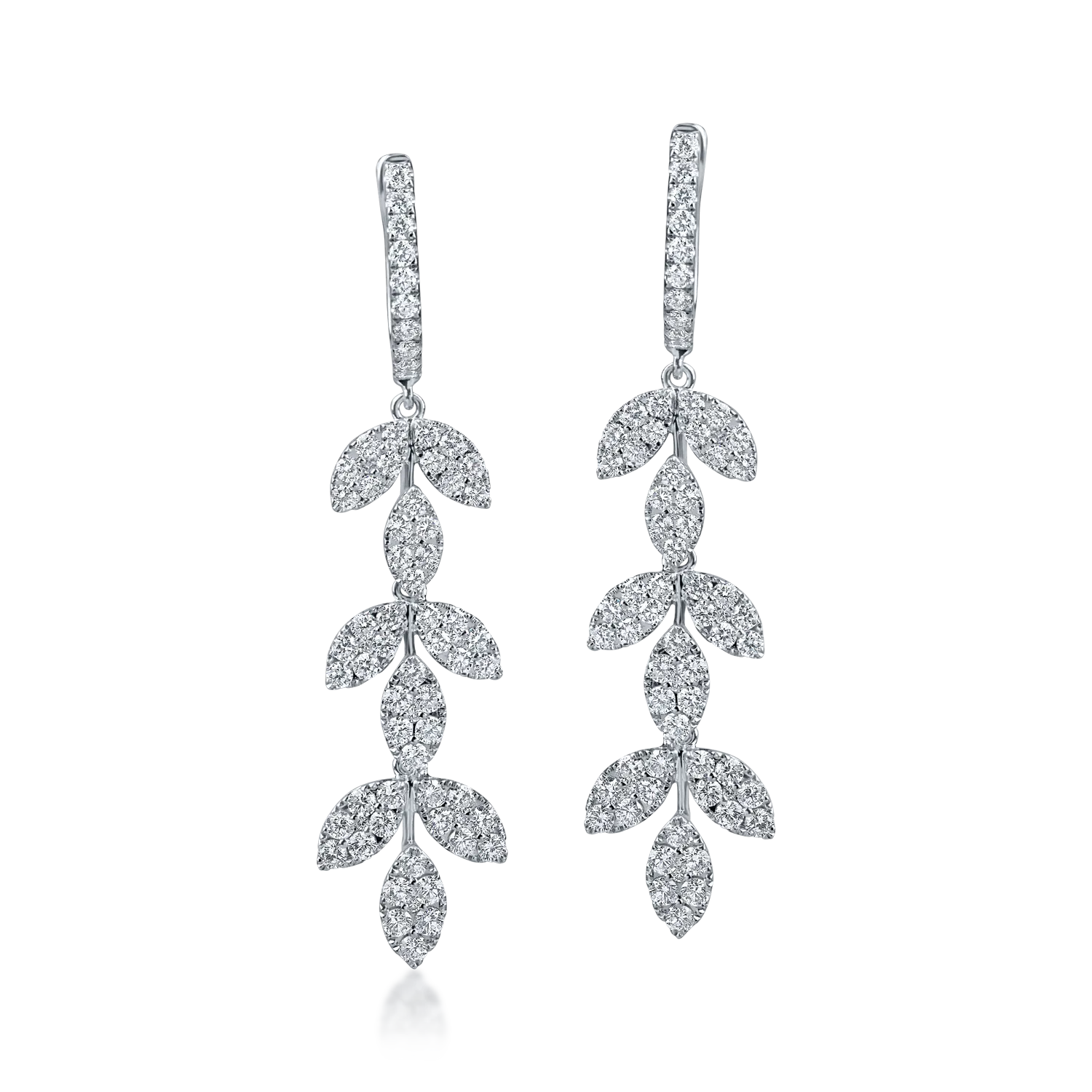 White gold long earrings with 1.96ct diamonds-189971